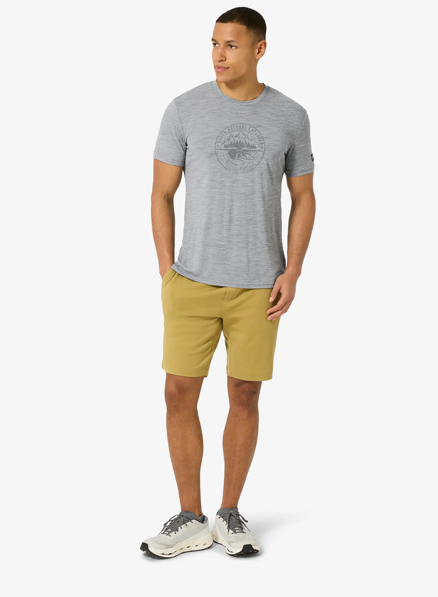 Majica s potiskom Super.natural Exploring Tee - c.mere grey mel/c.mere gry mel