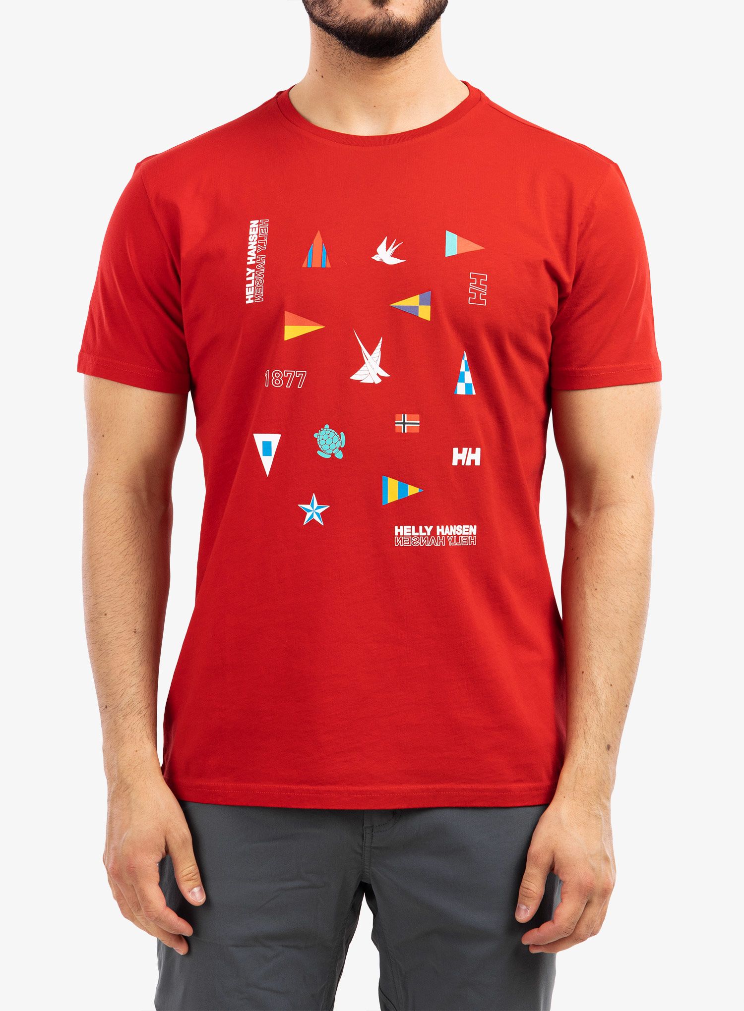 Bombažna majica Helly Hansen Shoreline T-Shirt 2.0 - red