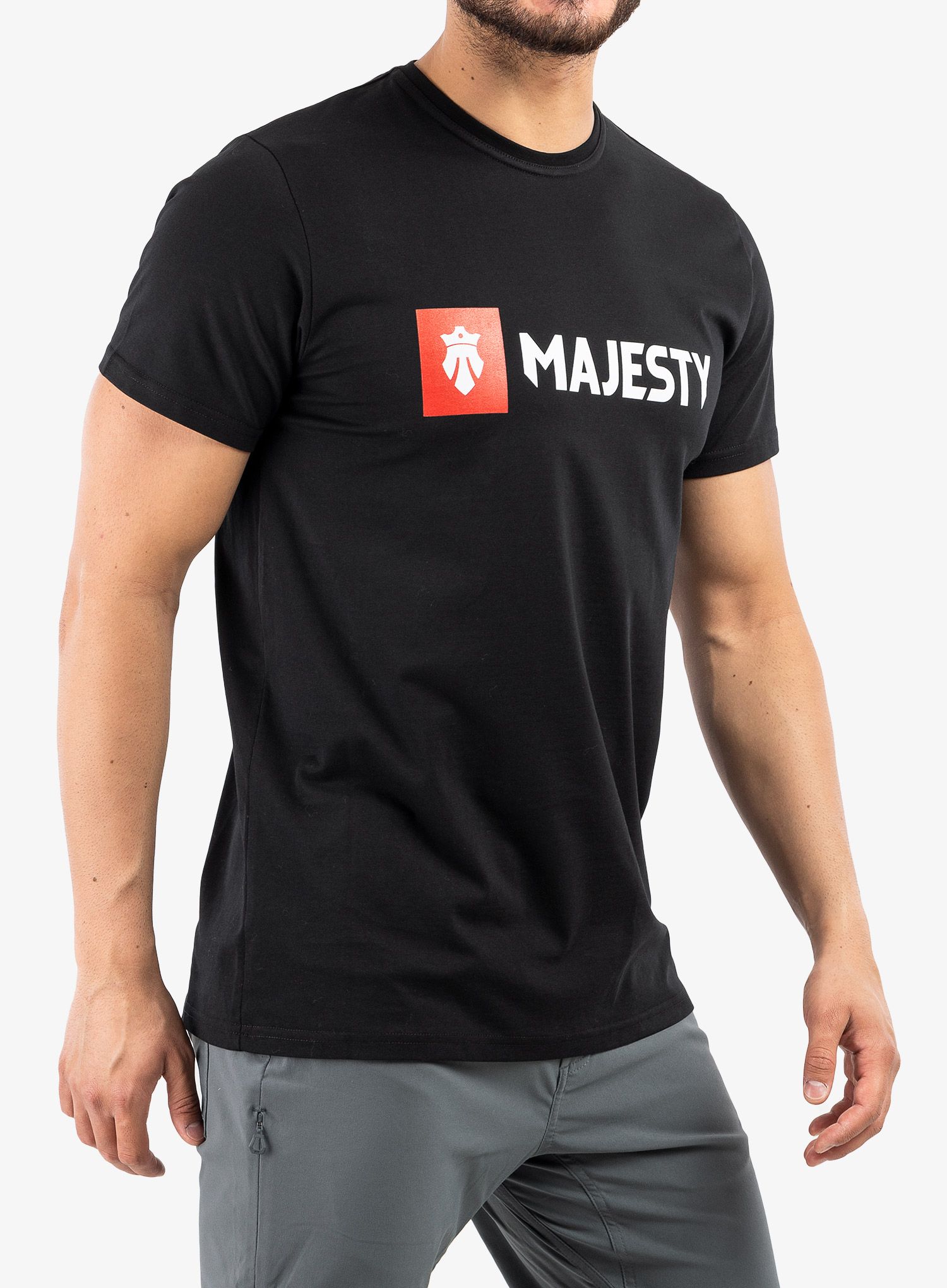 Bombažna majica Majesty Logo T-shirt - black