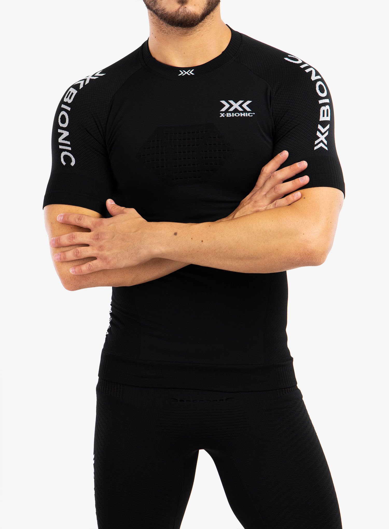 Moška tekaška majica X-Bionic Regulator Run Speed Shirt Sh Sl Men - opal black/arctic white