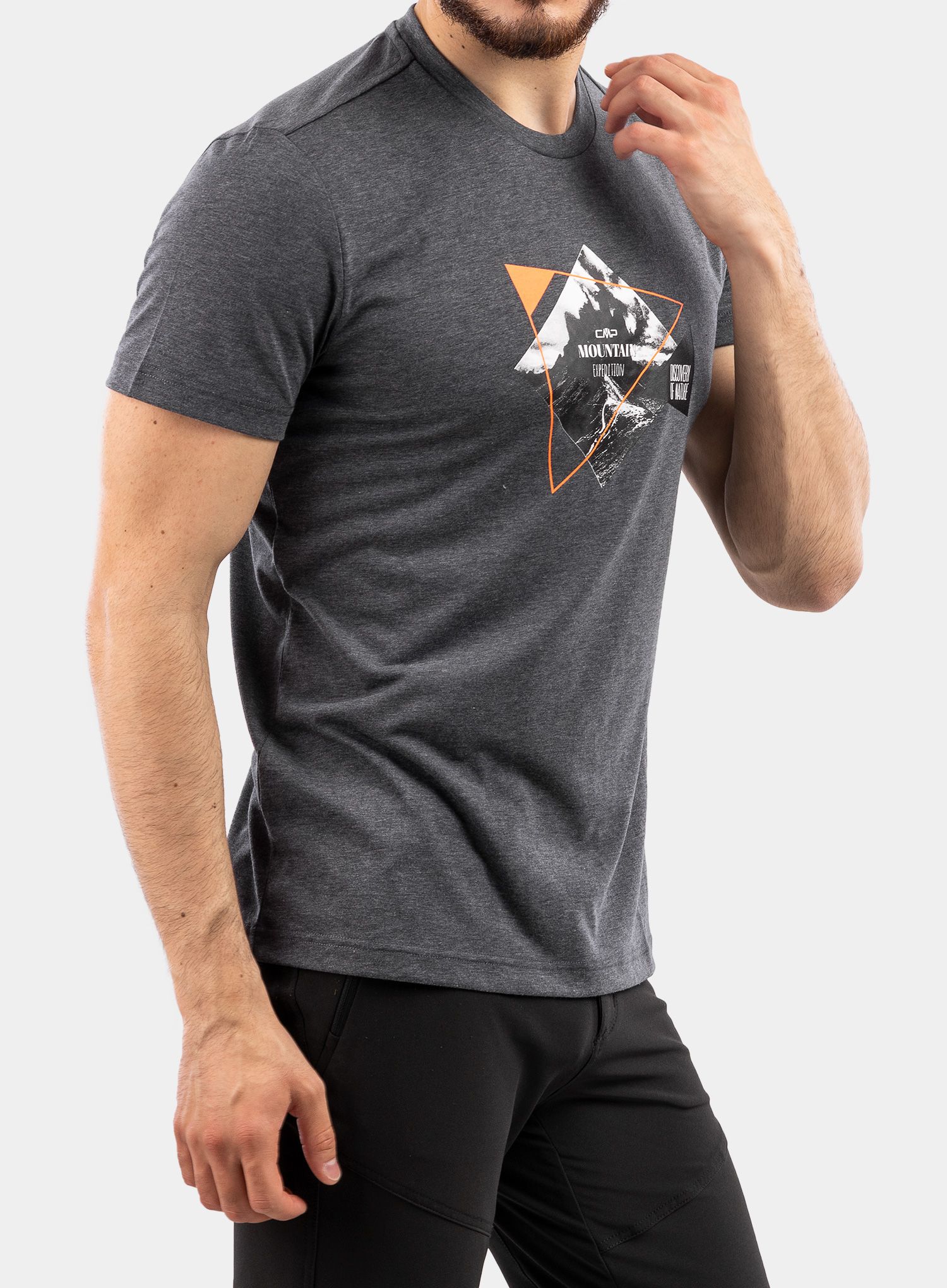 Športna majica CMP Gael T-Shirt Polyester Cotton Jersey - antracite melange