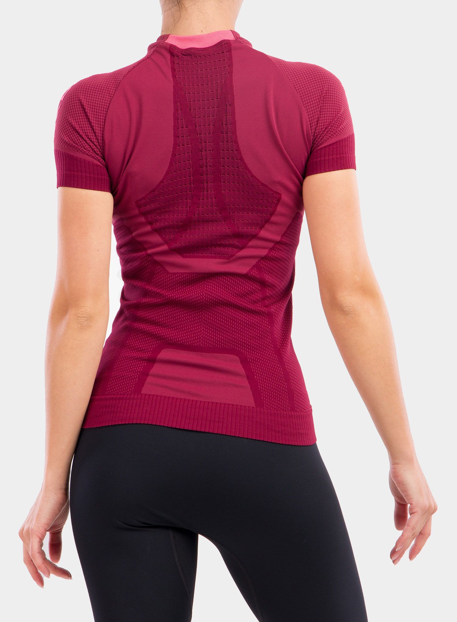 Ženska majica X-Bionic Invent 4.0 Run Speed - namib red/neon flamingo
