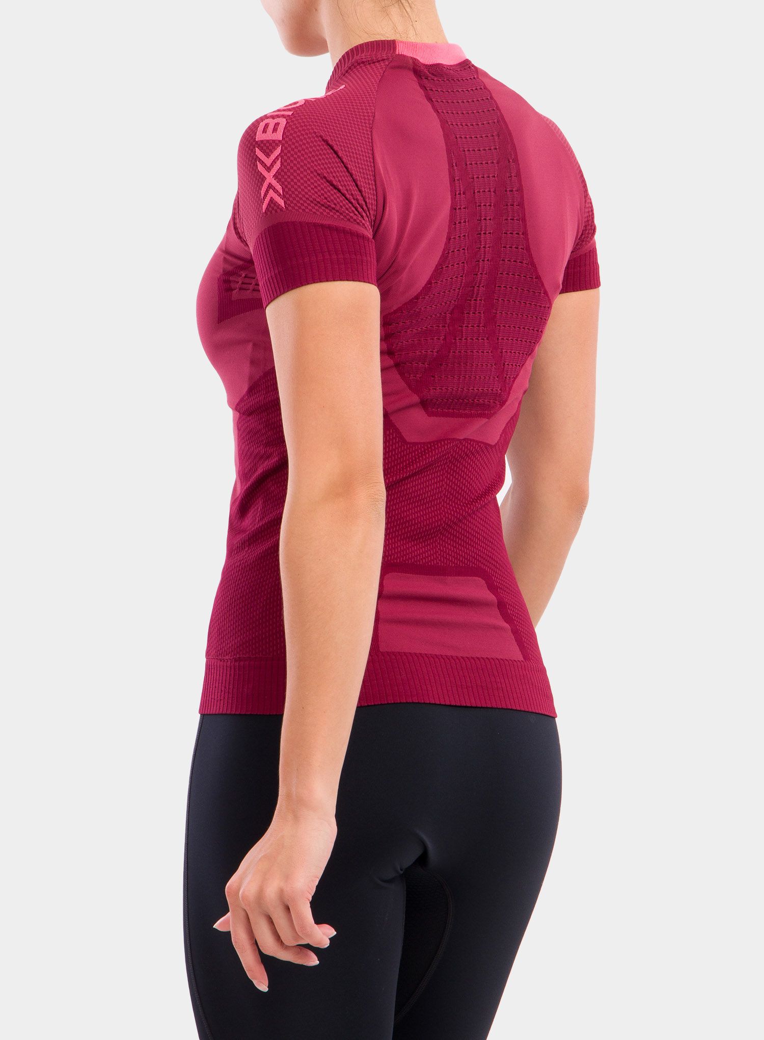 Ženska majica X-Bionic Invent 4.0 Run Speed - namib red/neon flamingo