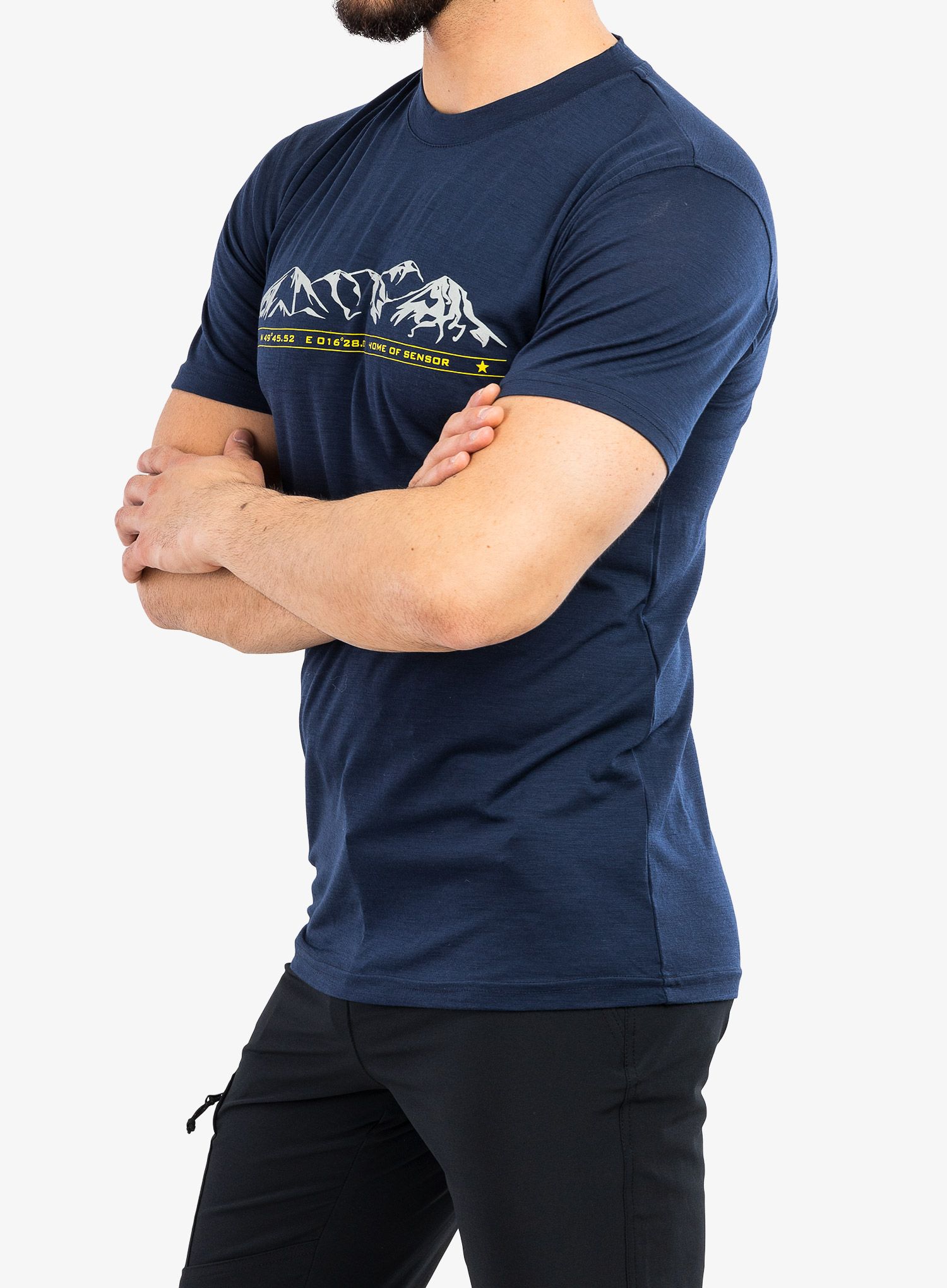 Merino majica Sensor Merino Active PT Tee S/S - deep blue mountains