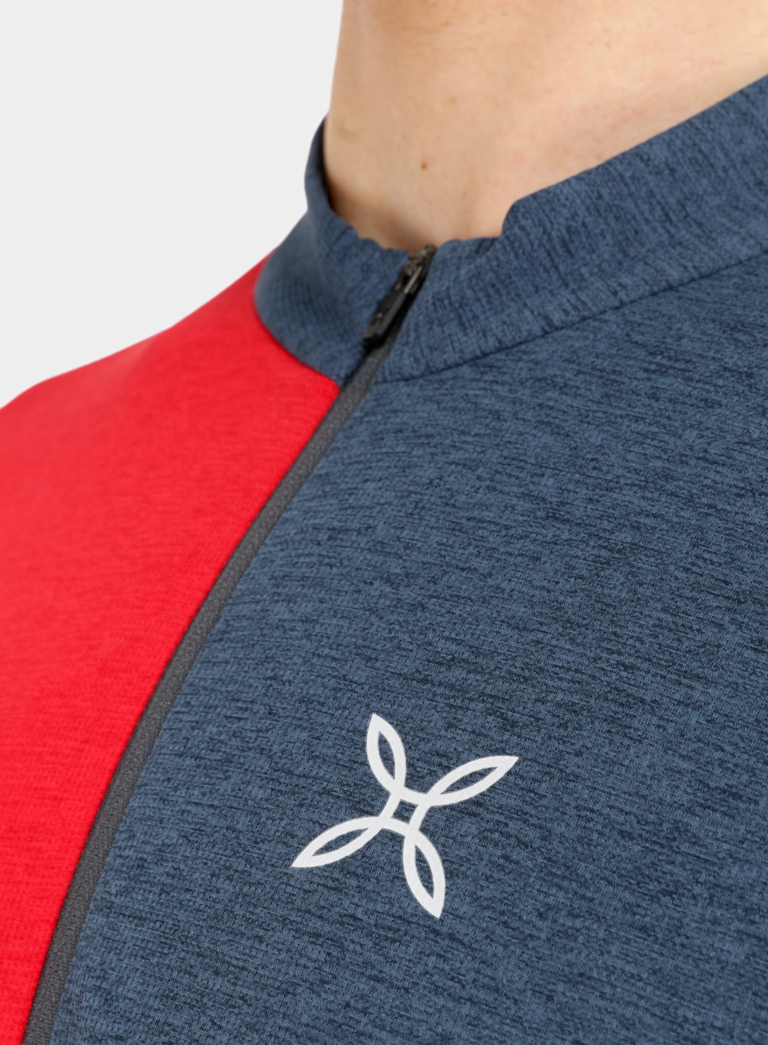 Športna majica Montura Vertical Block Zip T-shirt - red/powder blue