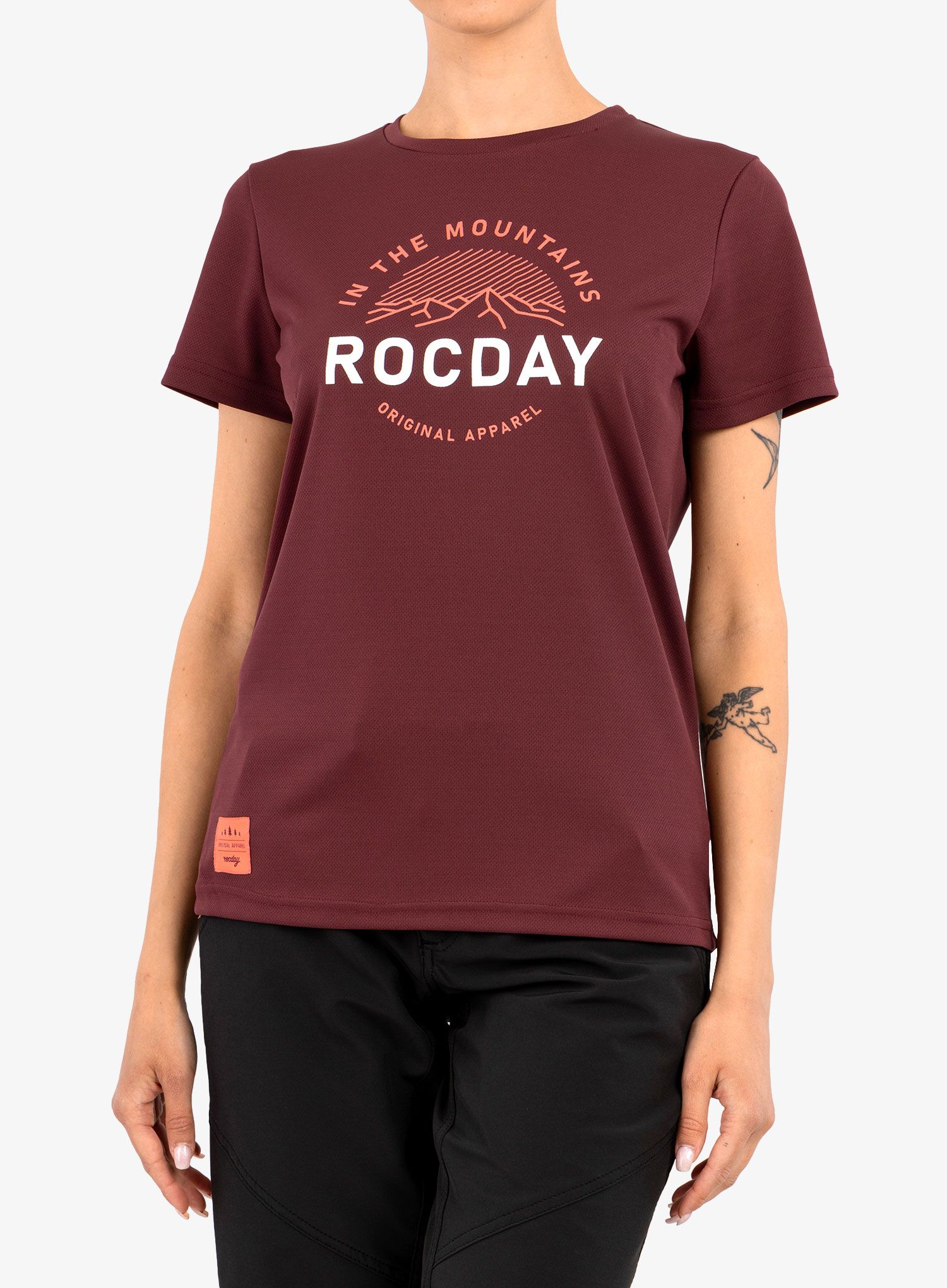 Ženska kolesarska majica Rocday Monty - burgundy