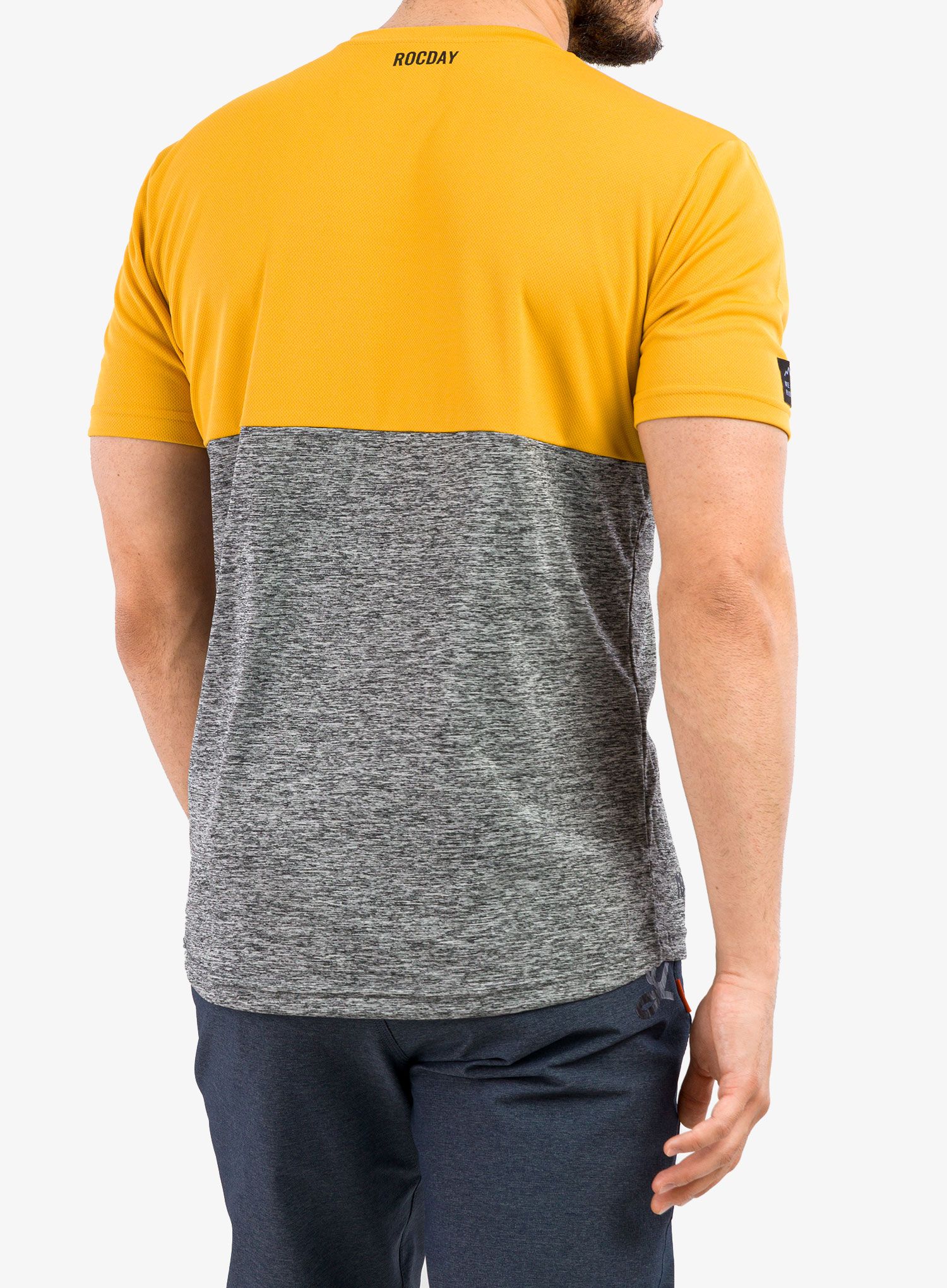 Moška kolesarska majica Rocday Double - yellow/melange