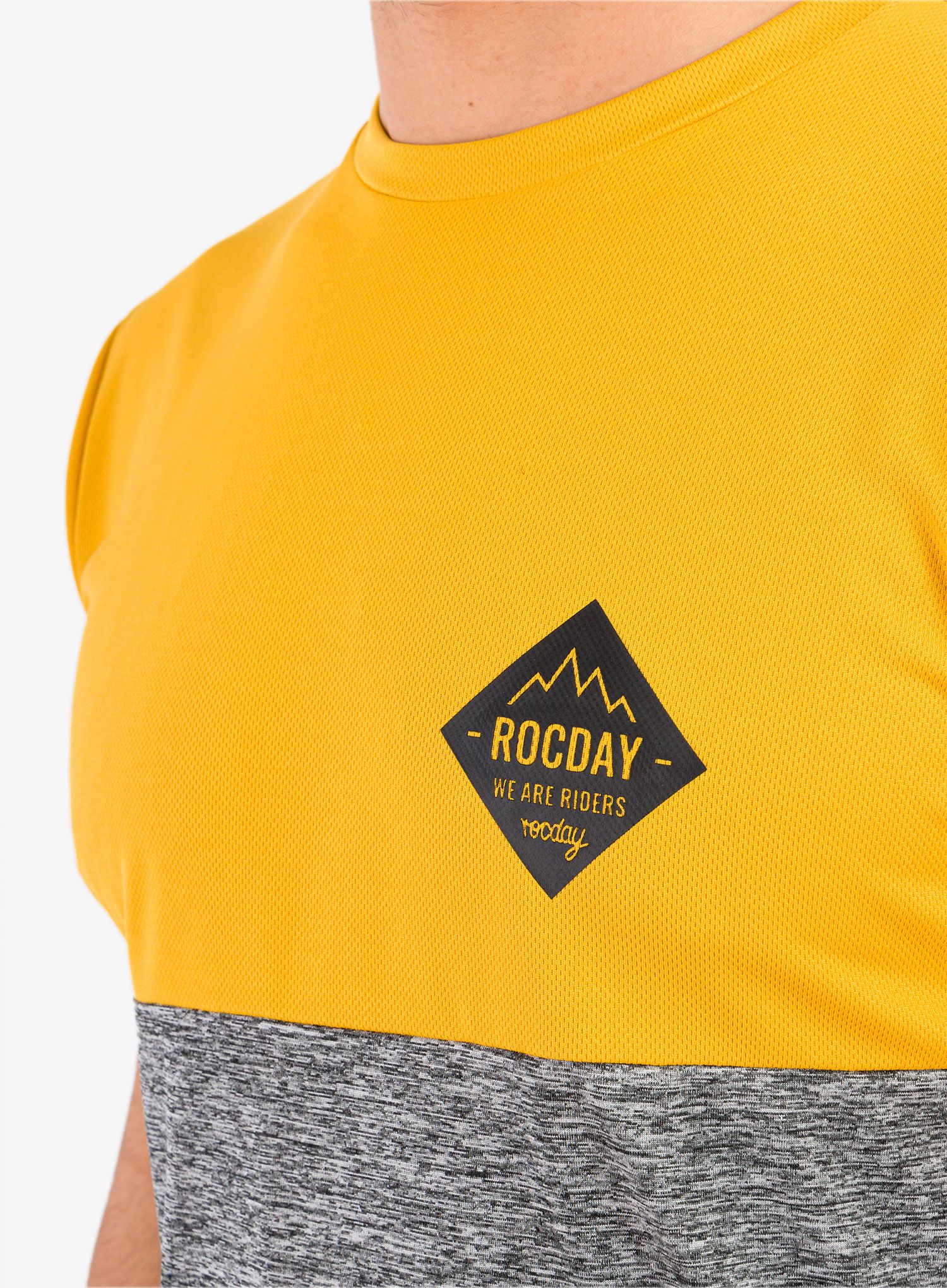 Moška kolesarska majica Rocday Double - yellow/melange