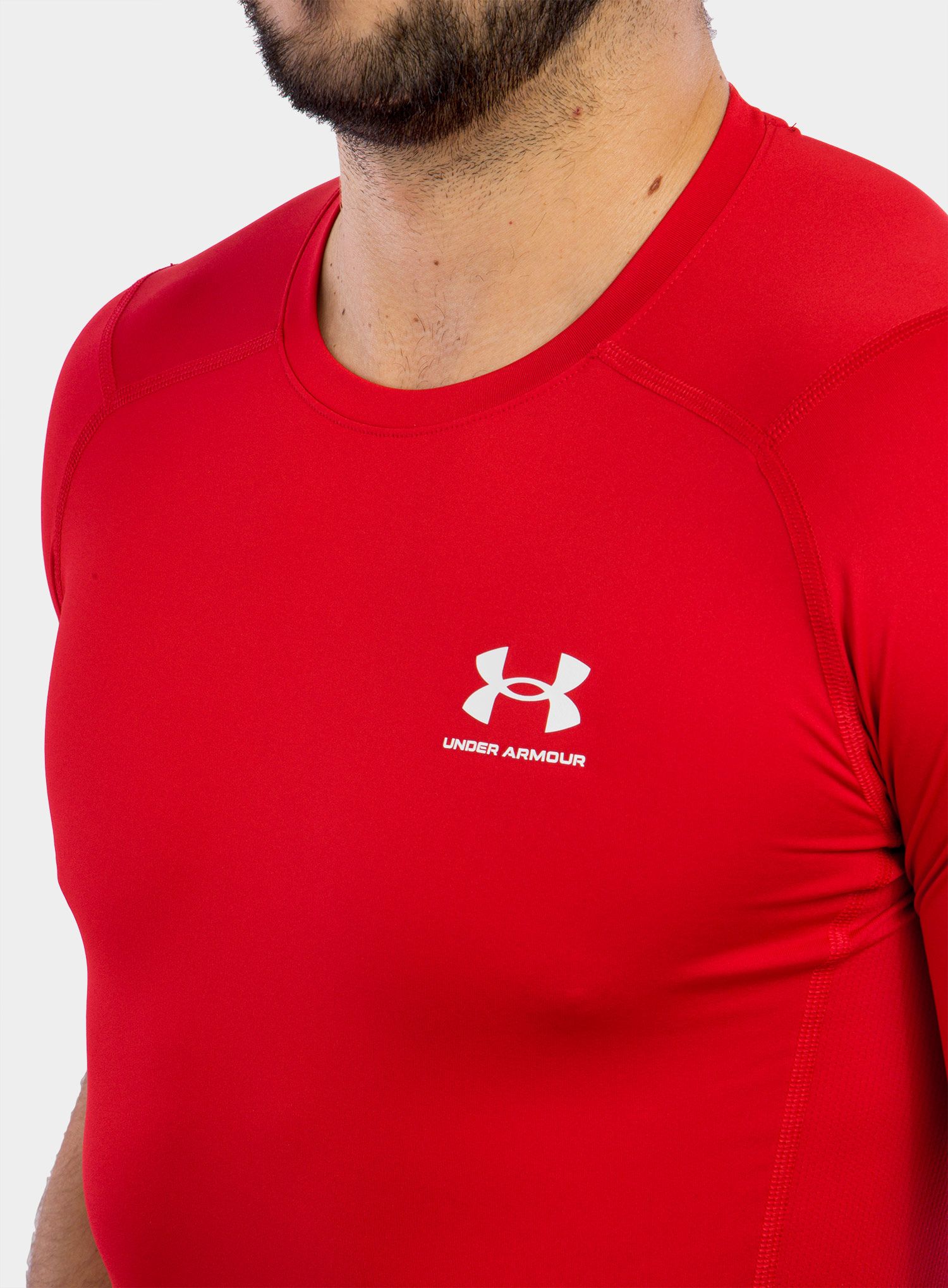 Moška majica Under Armour HG Armour Comp S/S - red/white