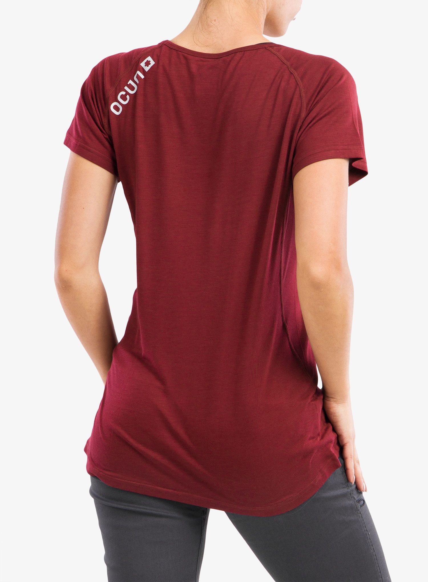 Ženska majica Ocun Bamboo T Blossom - wine merlot