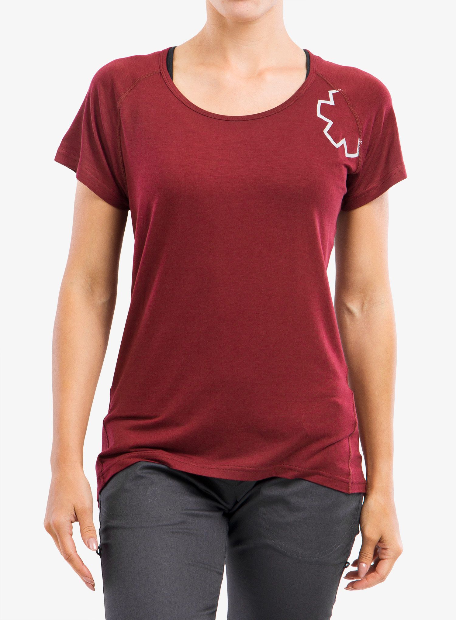 Ženska majica Ocun Bamboo T Blossom - wine merlot
