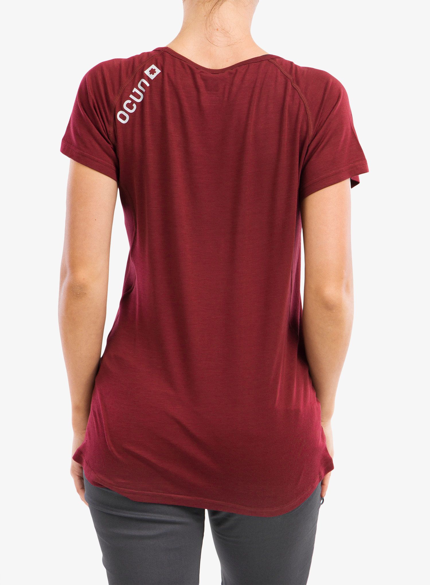 Ženska majica Ocun Bamboo T Blossom - wine merlot