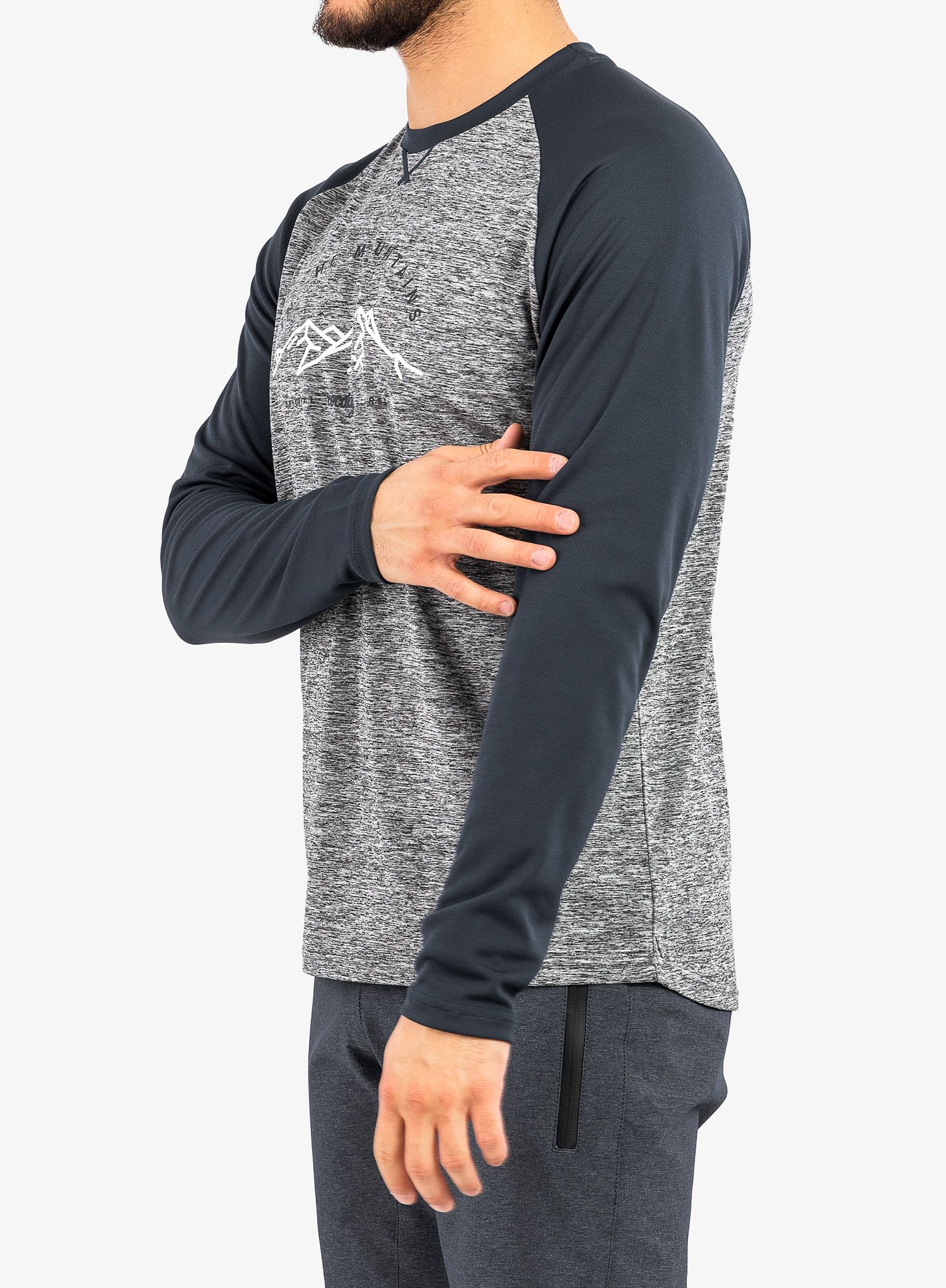 Majica z dolgimi rokavi Rocday Mount - melange/navy