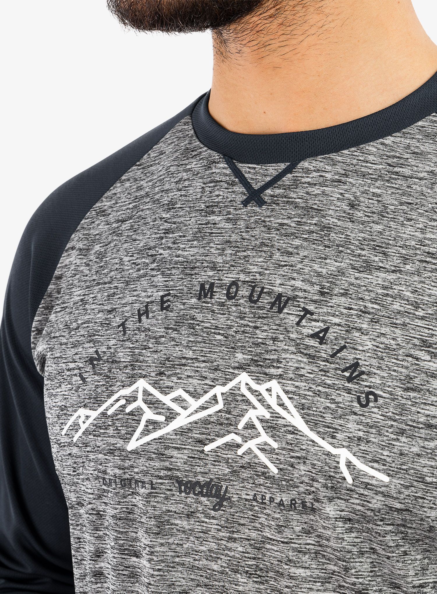 Majica z dolgimi rokavi Rocday Mount - melange/navy