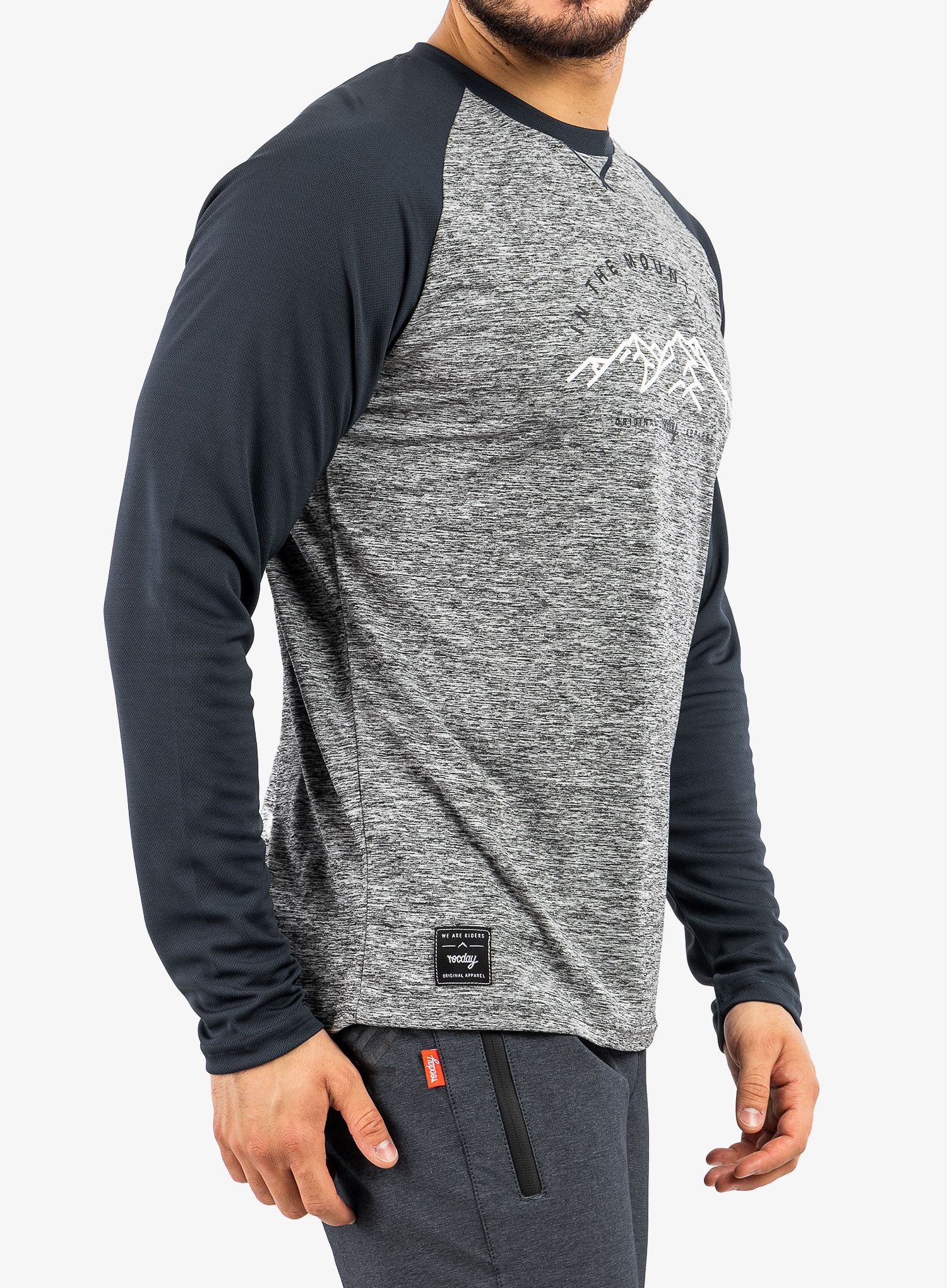 Majica z dolgimi rokavi Rocday Mount - melange/navy