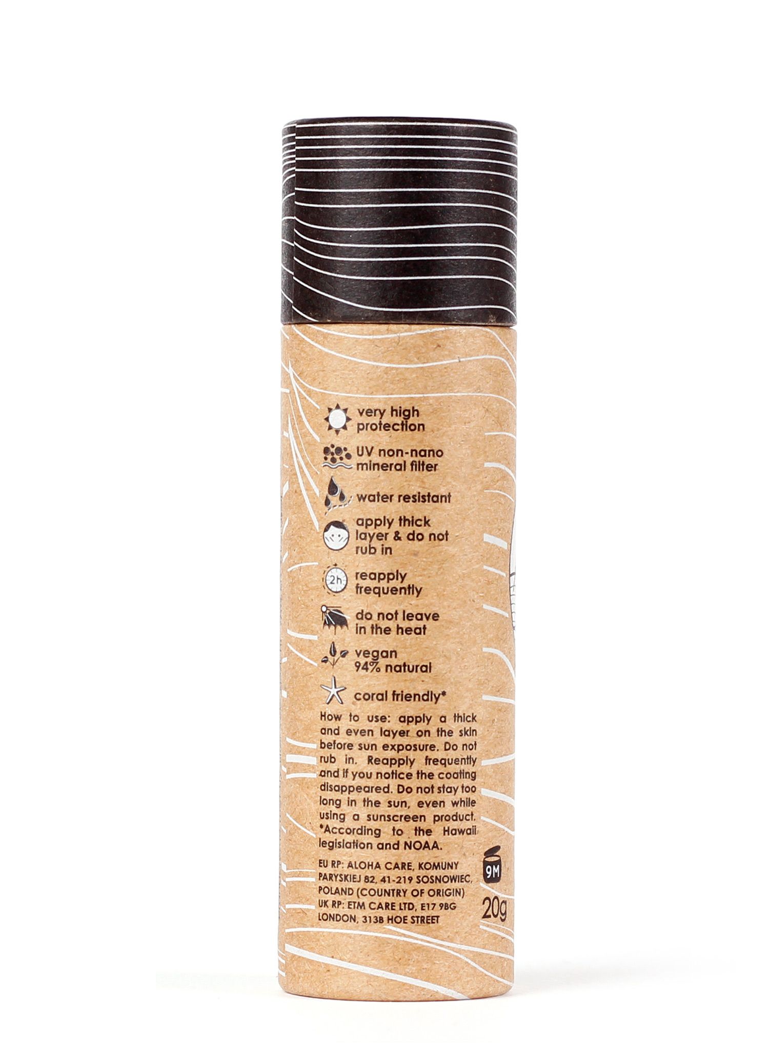 Krema z zaščitnim filtrom Aloha Care Aloha Sun Stick SPF 50+ 20 g - pink