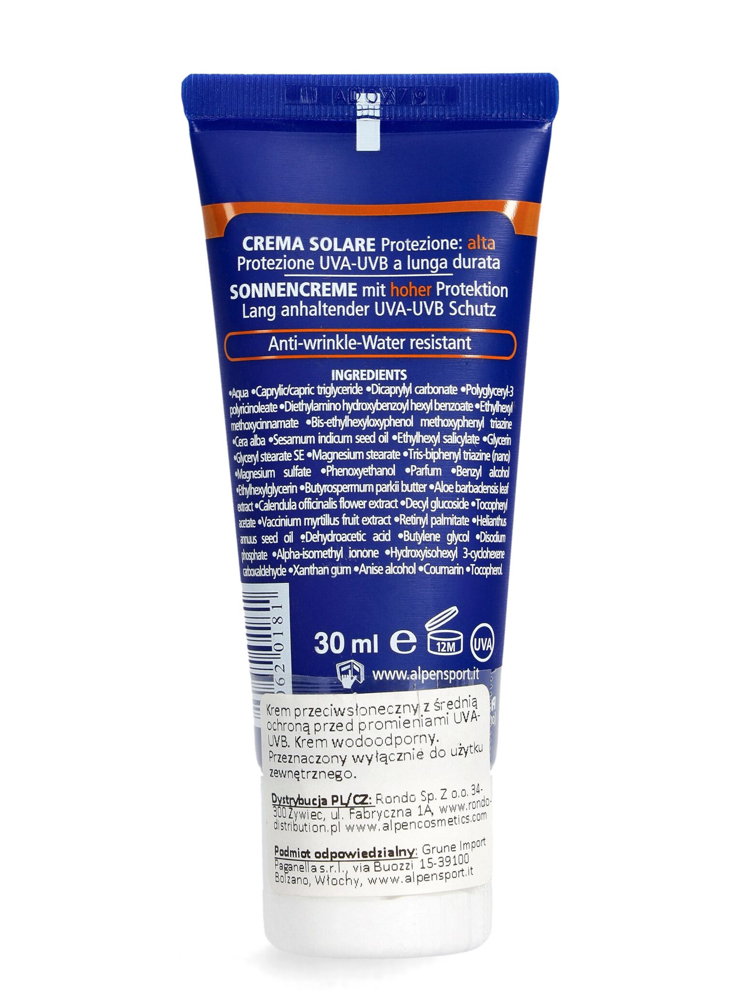 Krema z zaščitnim filtrom Alpen Sun Cream F30