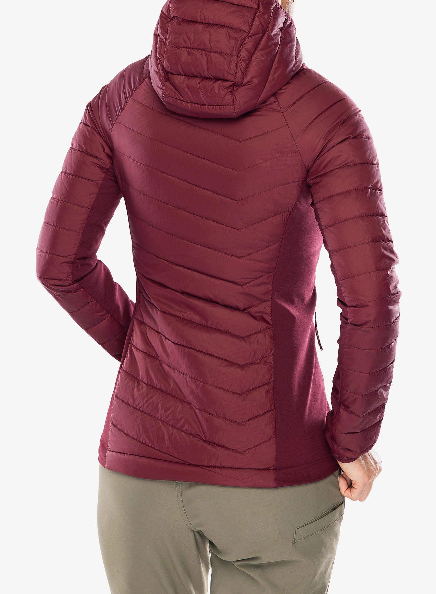 Ženska jakna Columbia Powder Pass II Hybrid Hooded Jacket - rich wine