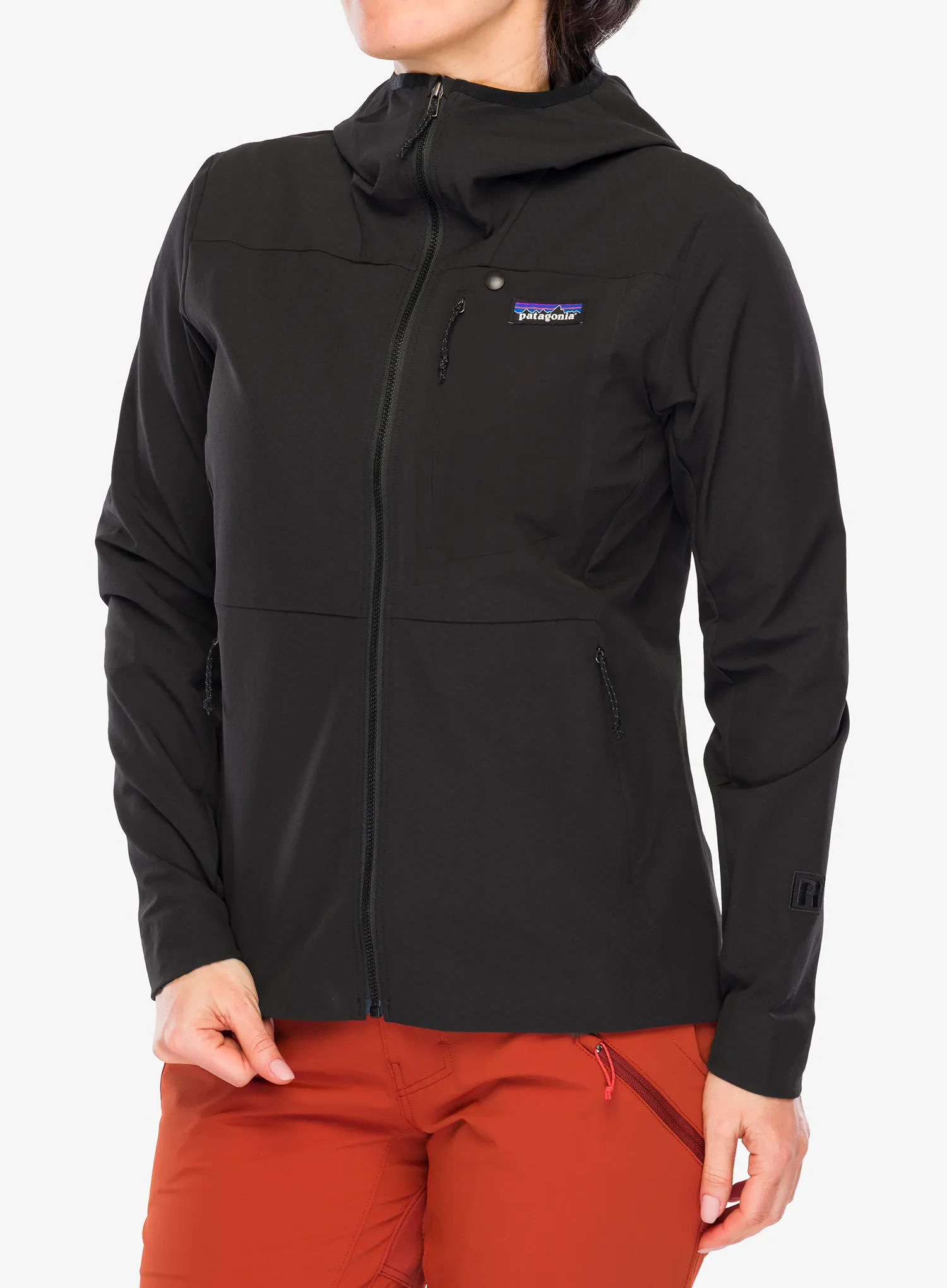 Ženska jakna Patagonia R1 CrossStrata Hoody - black