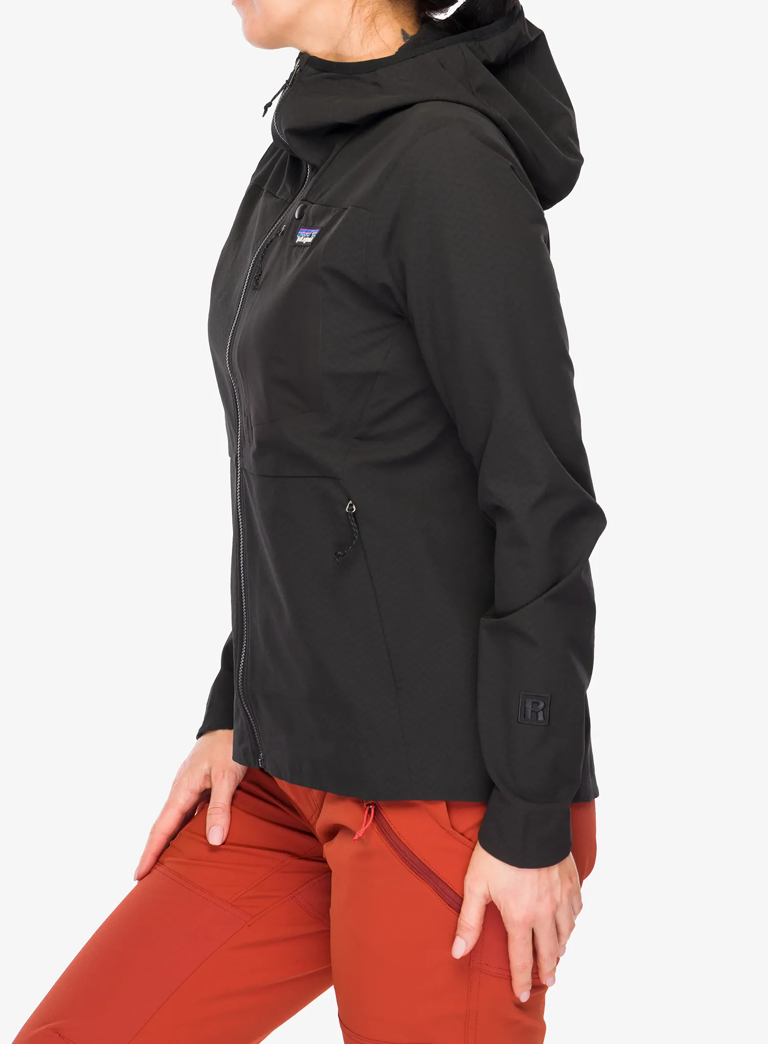 Ženska jakna Patagonia R1 CrossStrata Hoody - black