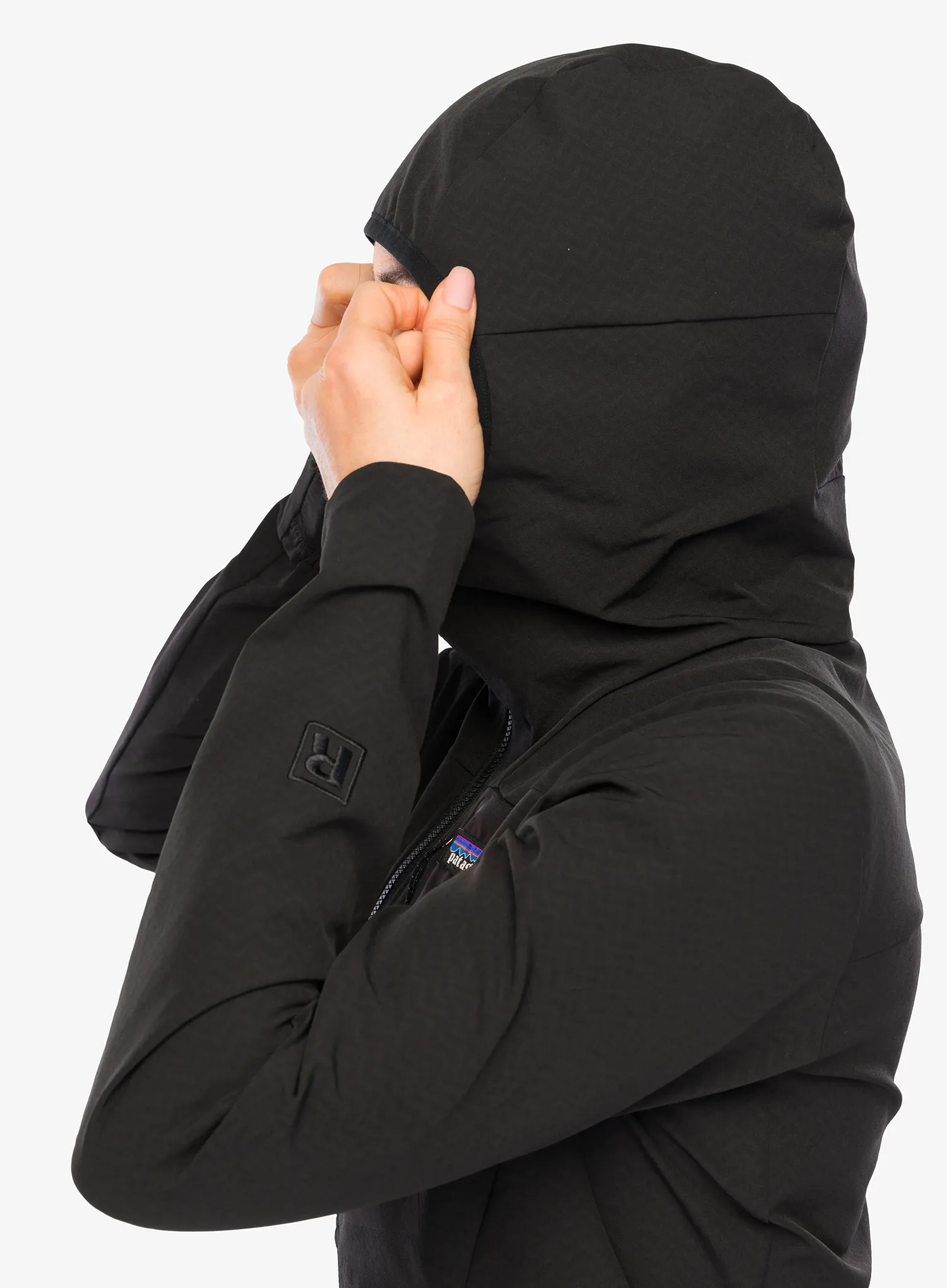 Ženska jakna Patagonia R1 CrossStrata Hoody - black