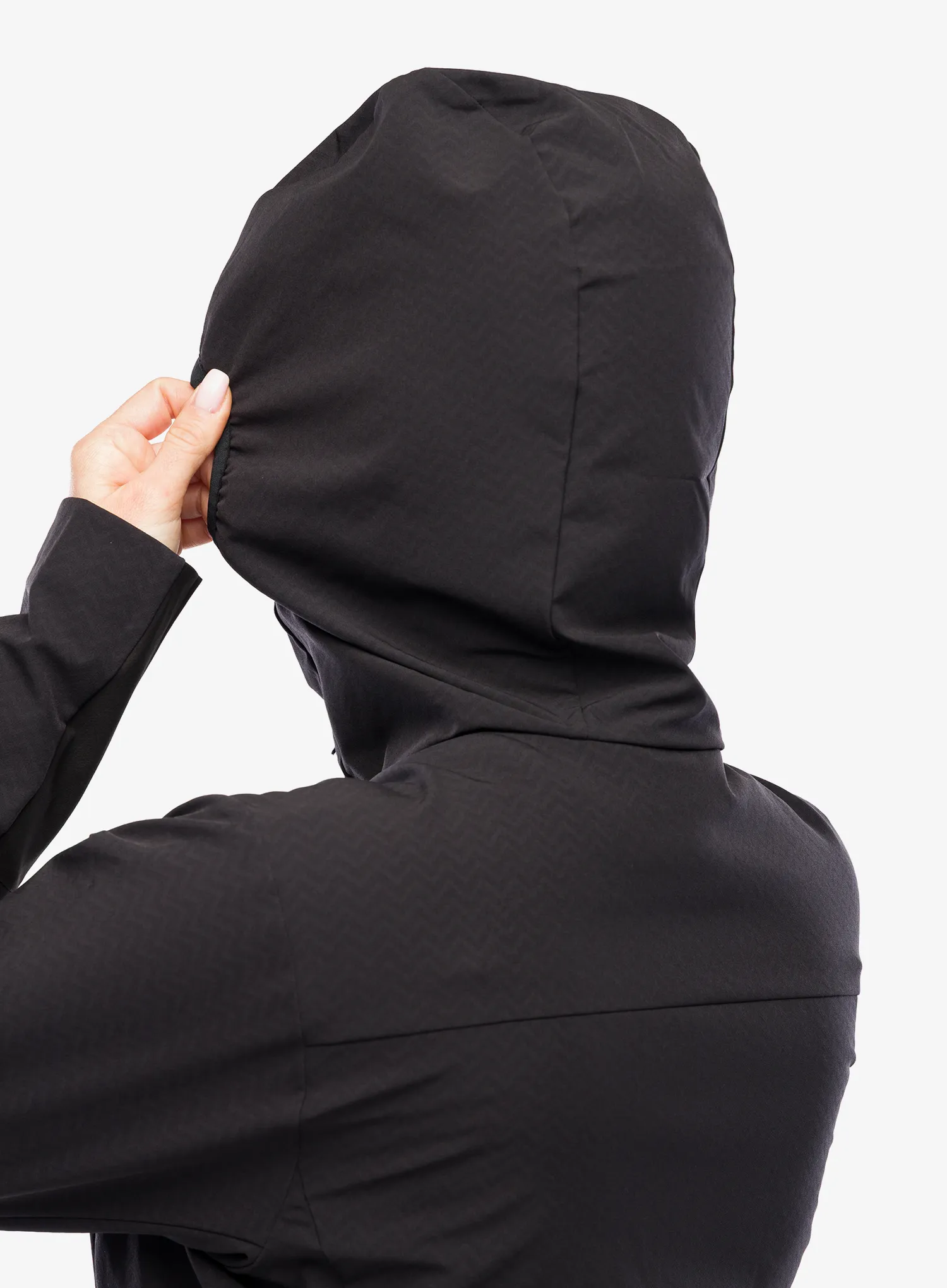 Ženska jakna Patagonia R1 CrossStrata Hoody - black