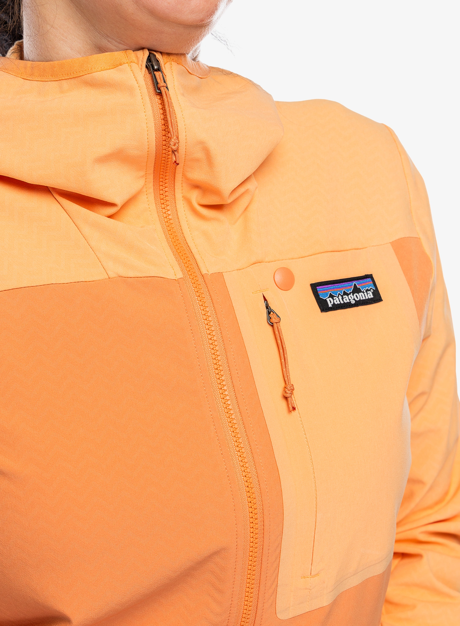 Ženska jakna Patagonia R1 CrossStrata Hoody - rock melon