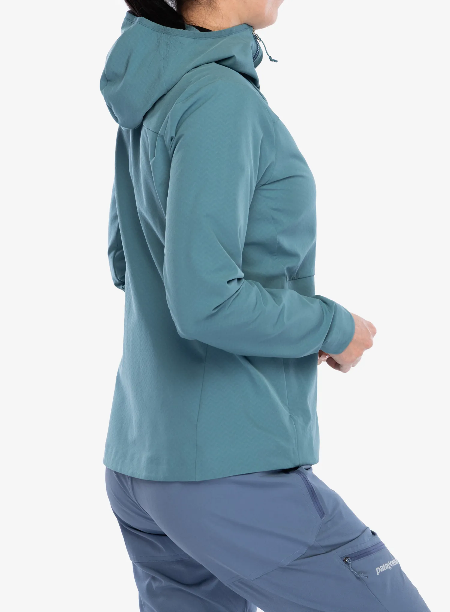 Ženska jakna Patagonia R1 CrossStrata Hoody - wetland blue