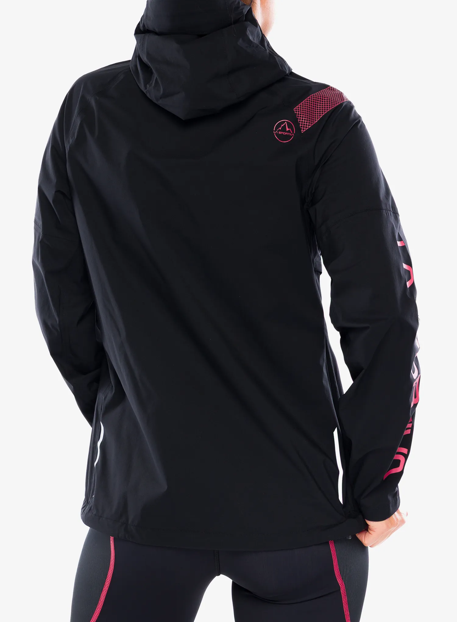 Ženska jakna za tek La Sportiva Pocketshell Jacket - black/hibiscus