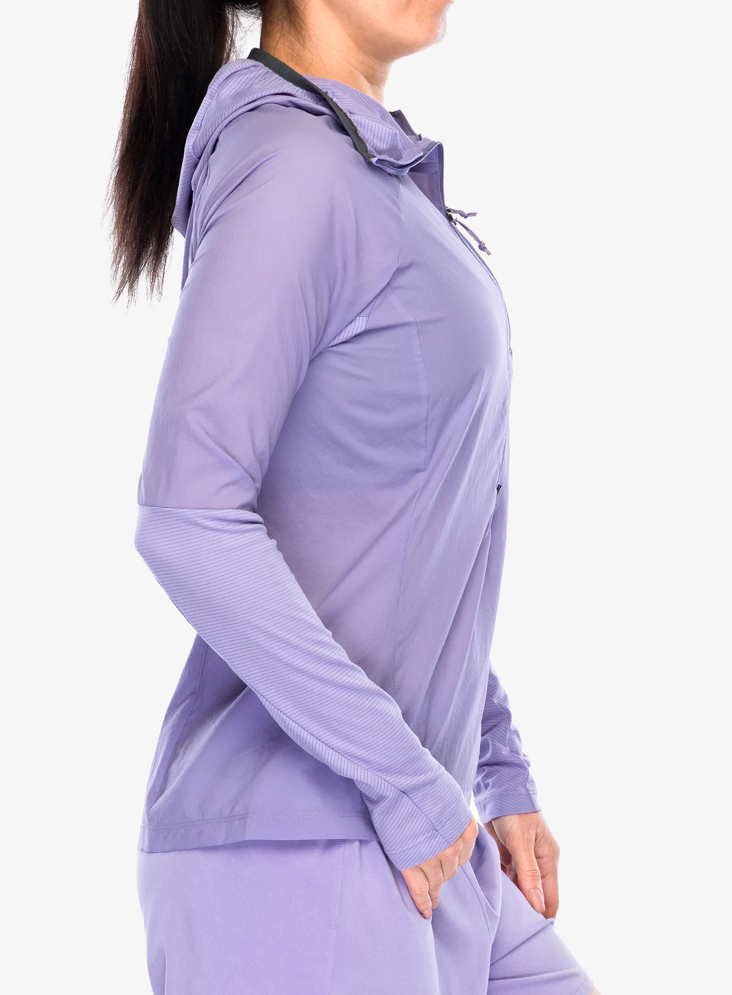 Ženska jakna za tek Patagonia Airshed Pro Pullover - concrete purple