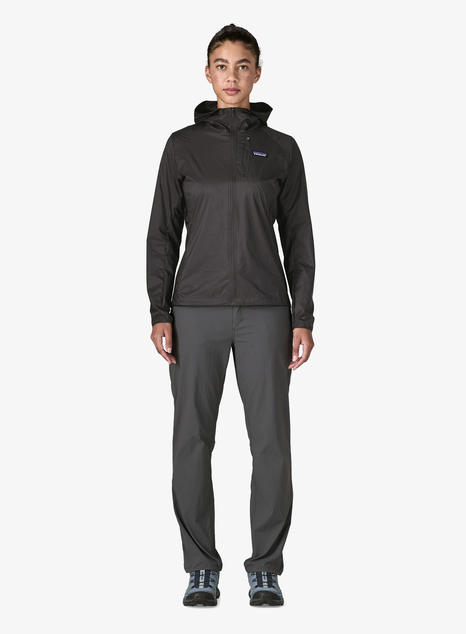 Ženska jakna za tek Patagonia Houdini Jacket - black w/black