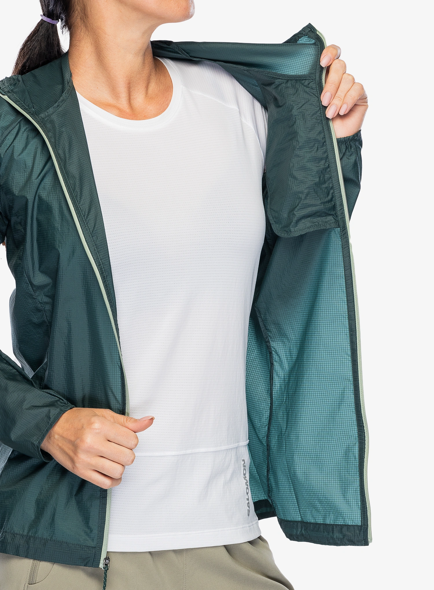Ženska jakna za tek Patagonia Houdini Jacket - cascade green
