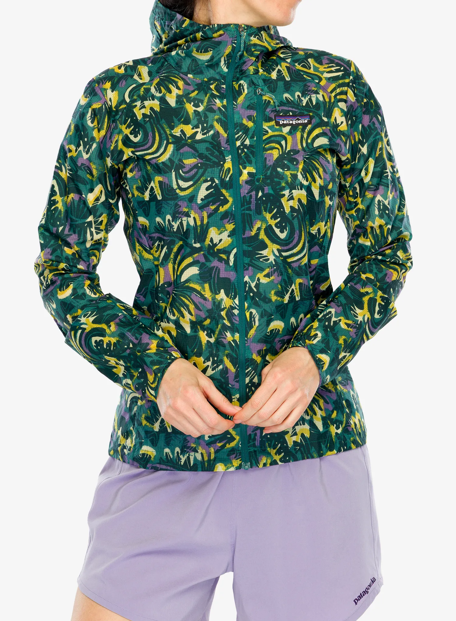 Ženska jakna za tek Patagonia Houdini Jacket - wild botanist/wetland blue