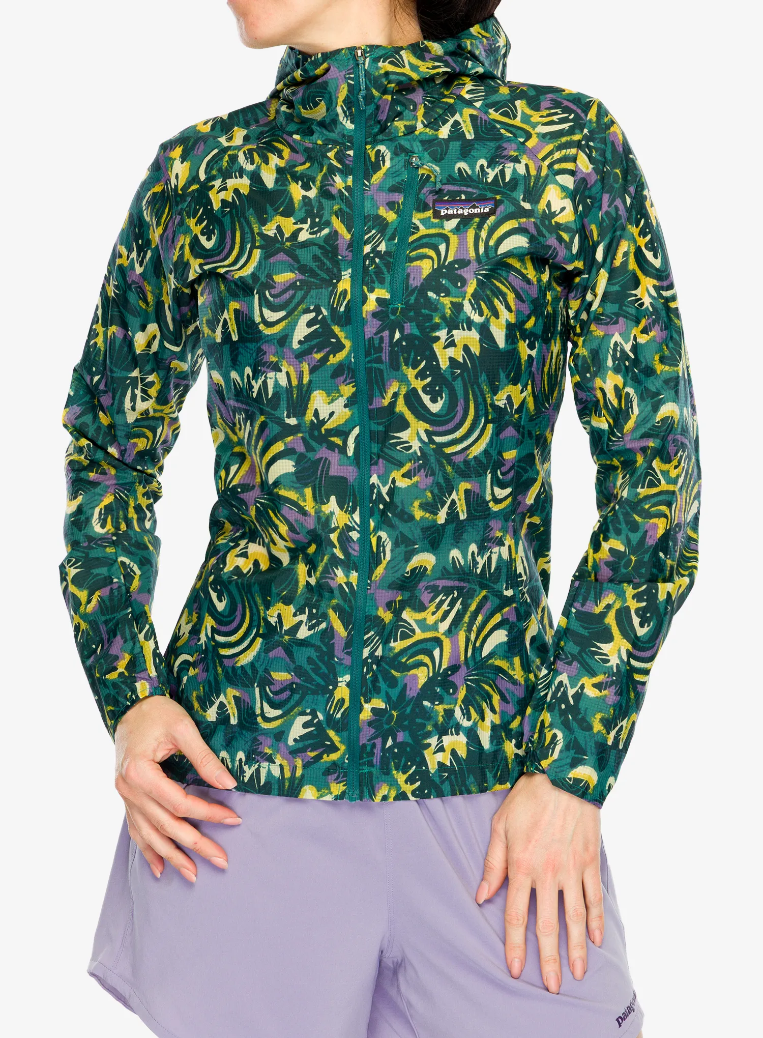 Ženska jakna za tek Patagonia Houdini Jacket - wild botanist/wetland blue