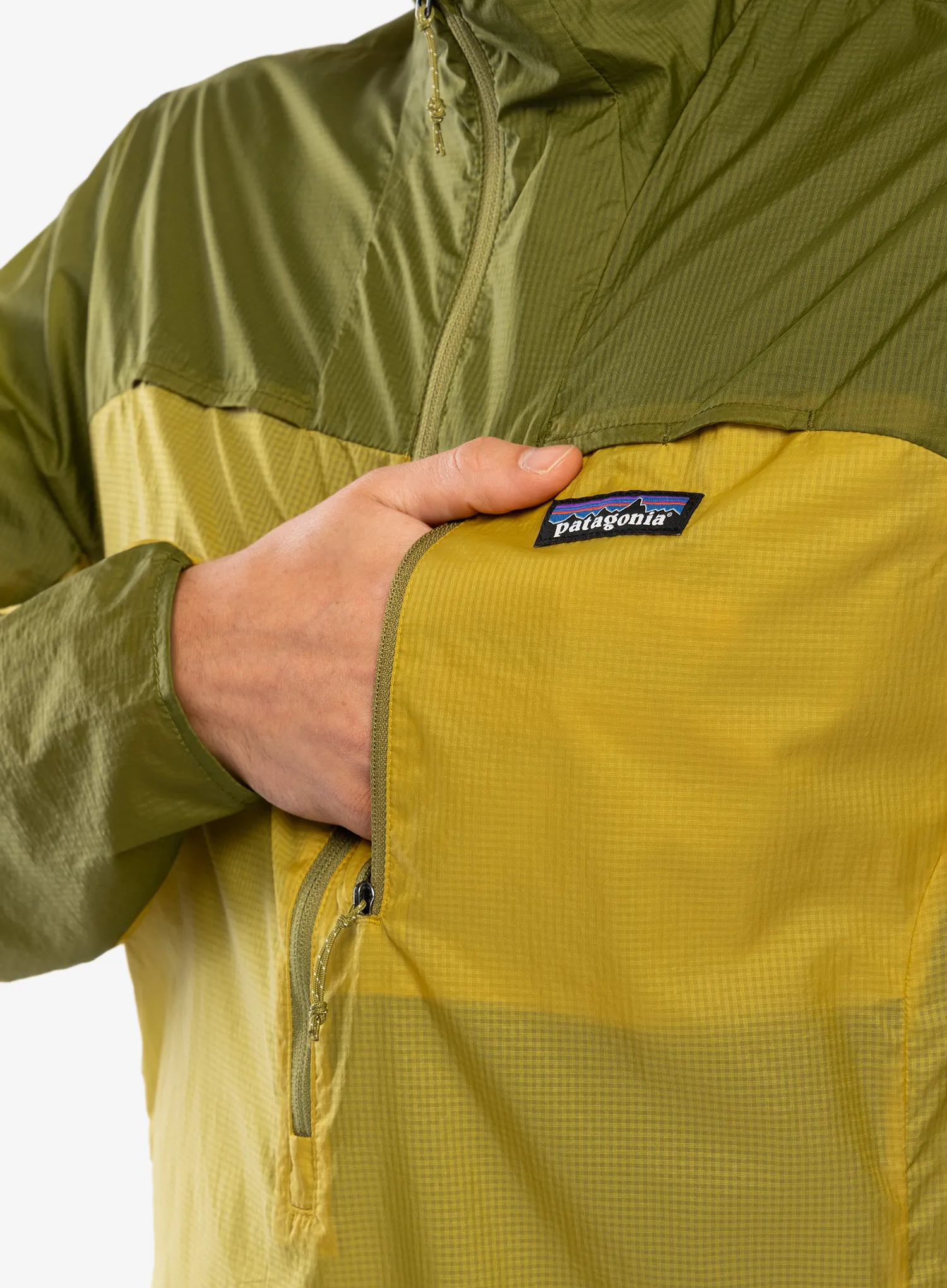 Jakna za tek Patagonia Houdini Stash 1/2 Zip Pullover - bundle green/graze green