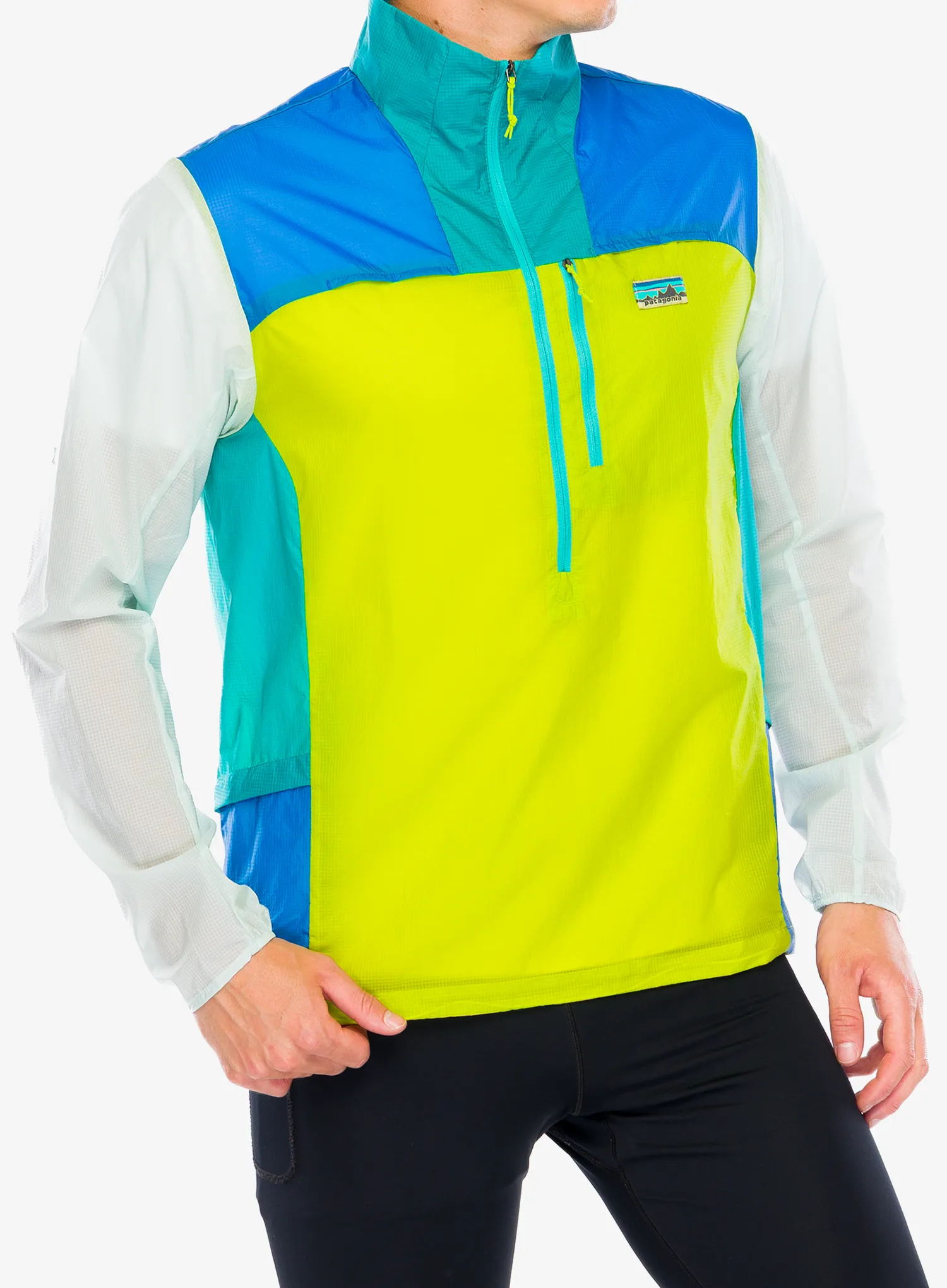 Jakna za tek Patagonia Houdini Stash 1/2 Zip Pullover - phosphorus green