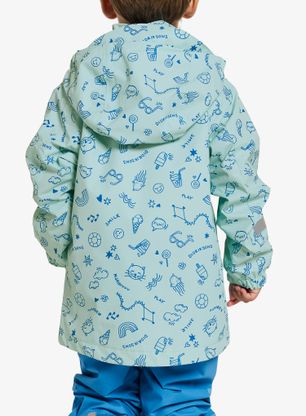 Otroška jakna Didriksons Norma Print Jacket 3 - doodle pale mint