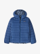 Otroška jakna Patagonia Reversible Down Sweater Hoody - mother tree/sunken blue