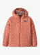 Otroška jakna Patagonia Reversible Down Sweater Hoody - river river/potters red