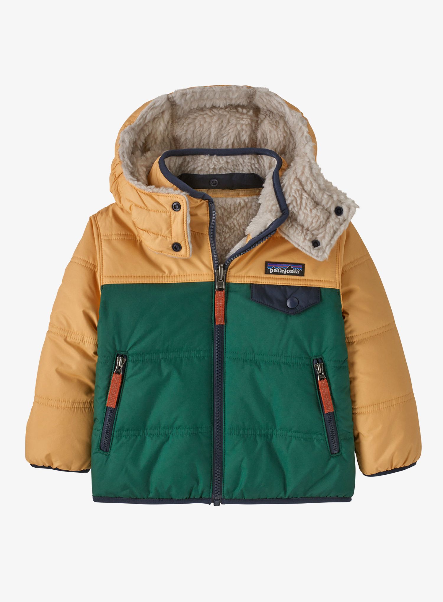 Otroška jakna Patagonia Reversible Tribbles Hoody - conifer green