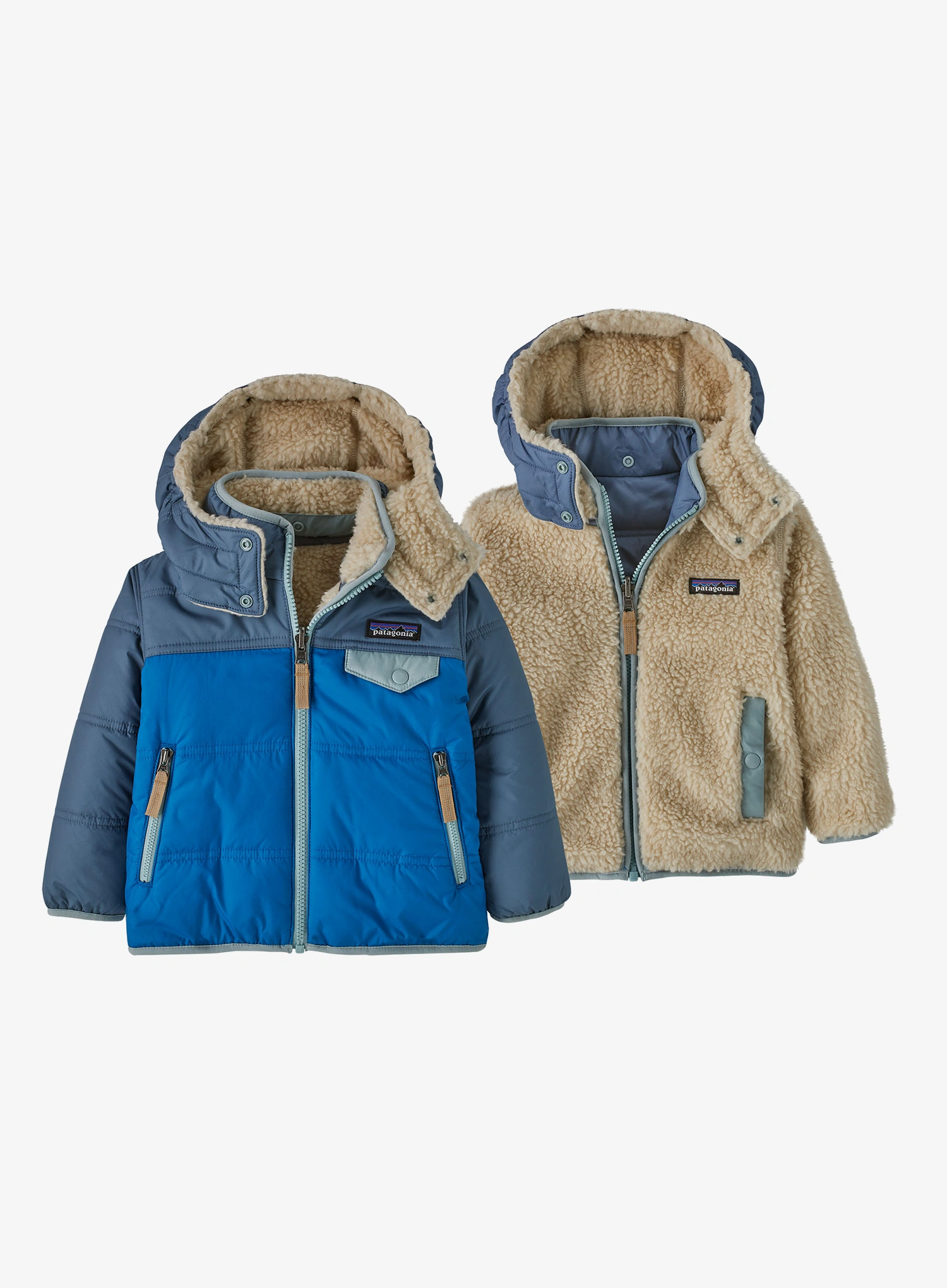 Otroška jakna Patagonia Reversible Tribbles Hoody - endless blue