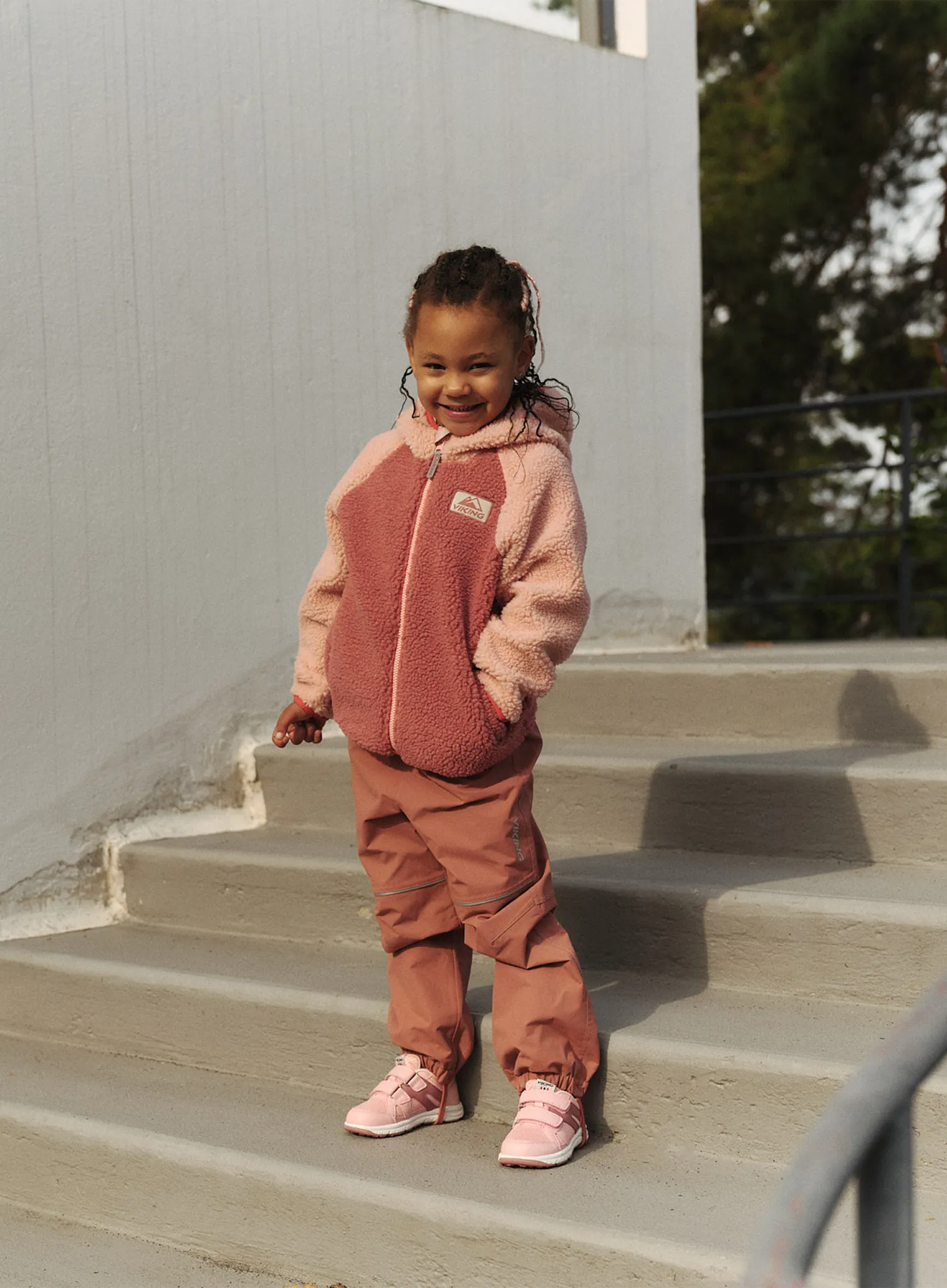Dekliška jakna Viking Play Reversible Pile Jacket - light pink