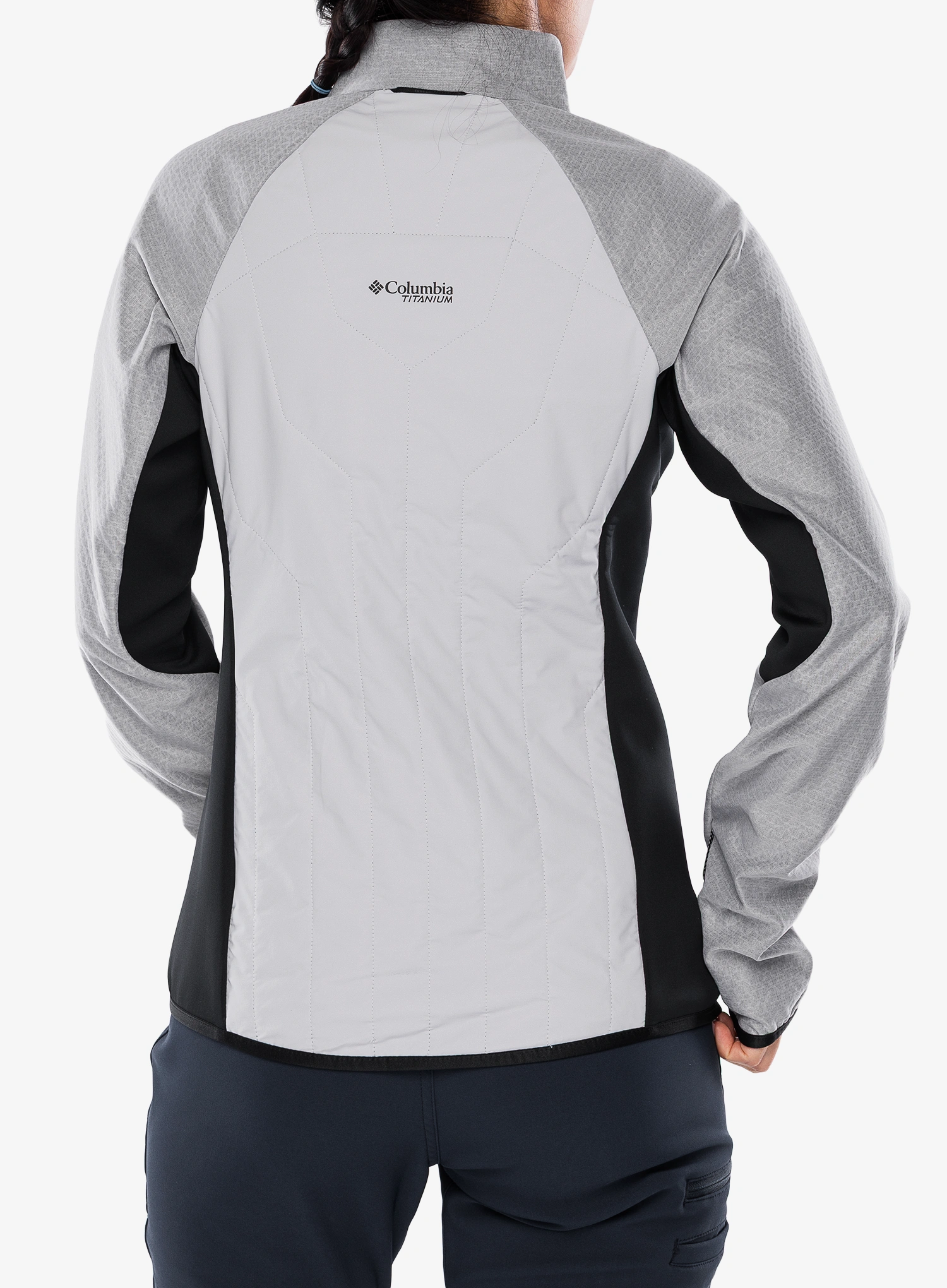 Ženska hibridna jakna Columbia Arctic Crest Hybrid Full Zip - lavender pearl/black