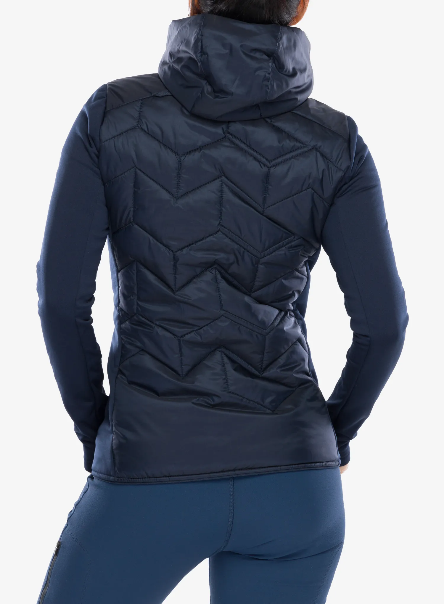 Ženska hibridna jakna Peak Performance Elevate Liner Hybrid Hood - blue shadow