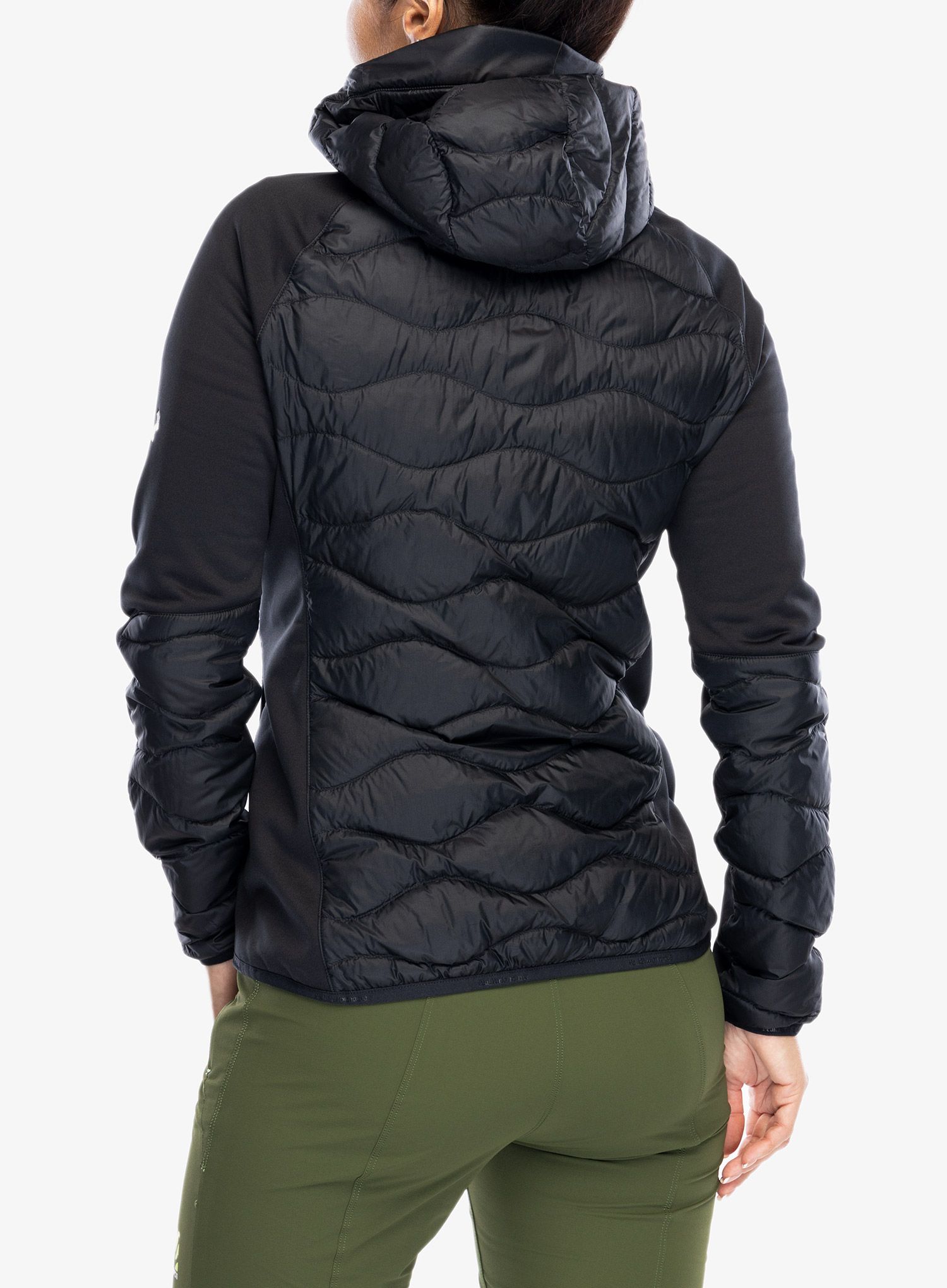 Ženska hibridna jakna Peak Performance Helium Down Hybrid Hood - black