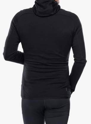 Hibridna jakna Icebreaker Merino Quantum Hybrid LS Zip Hoodie - black