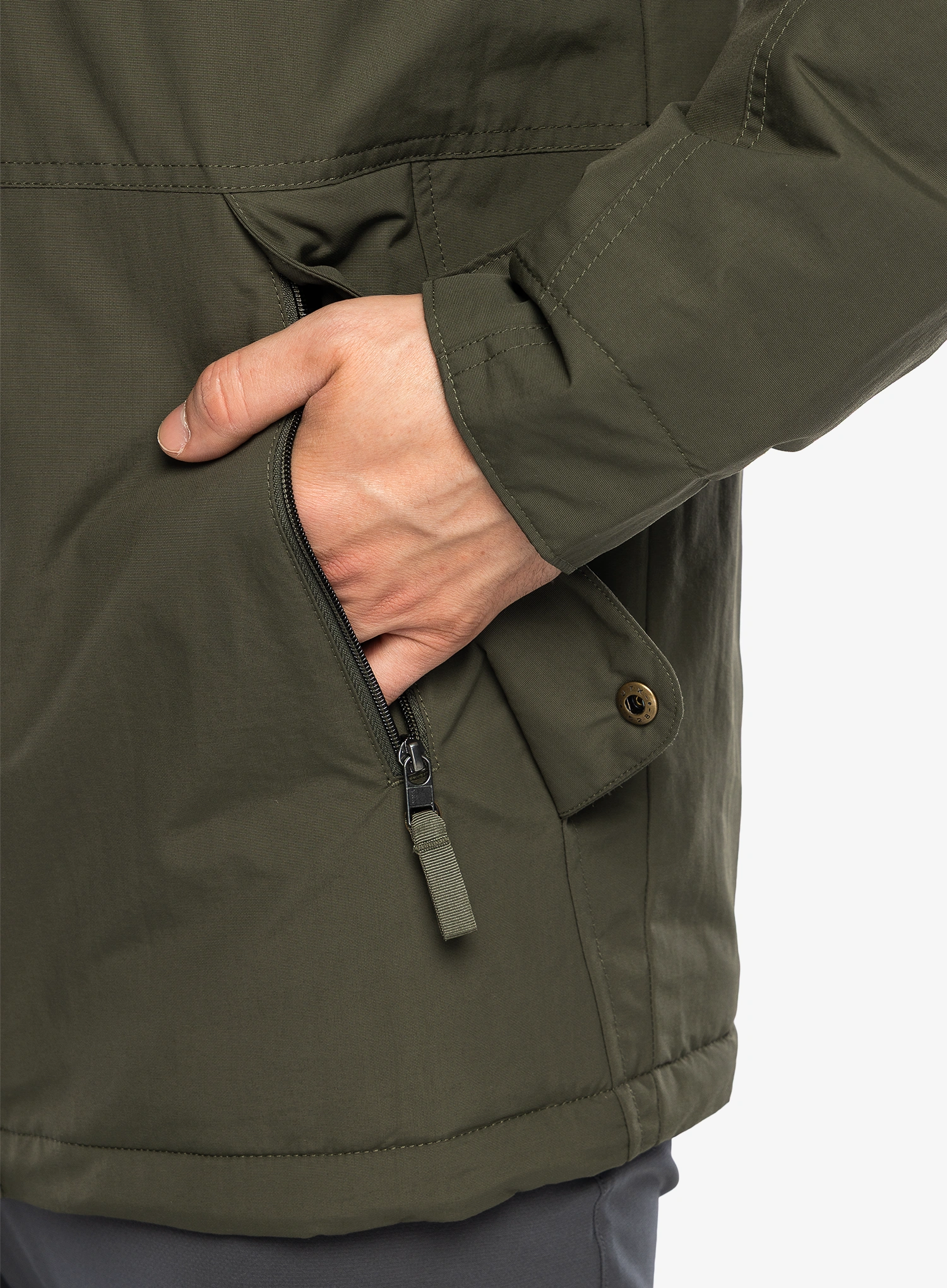 Hibridna jakna Patagonia Isthmus Parka - basin green