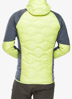 Hibridna jakna Peak Performance Helium Down Hybrid Hood - crystal green/mountain mist