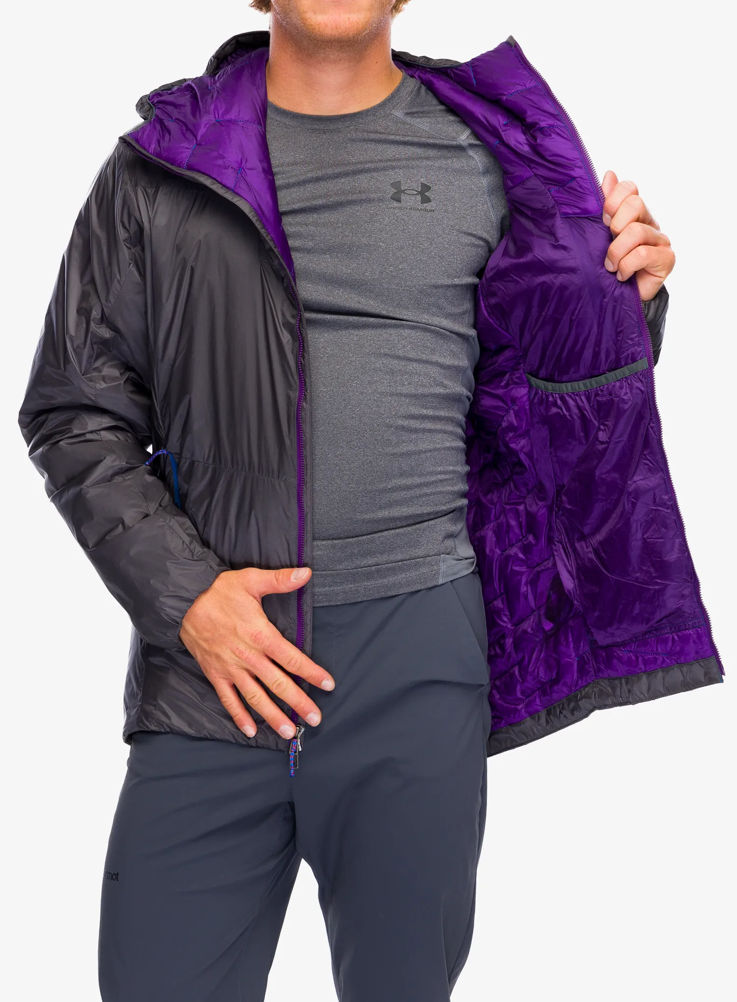 Sintetična jakna Patagonia DAS Light Hoody - forge grey