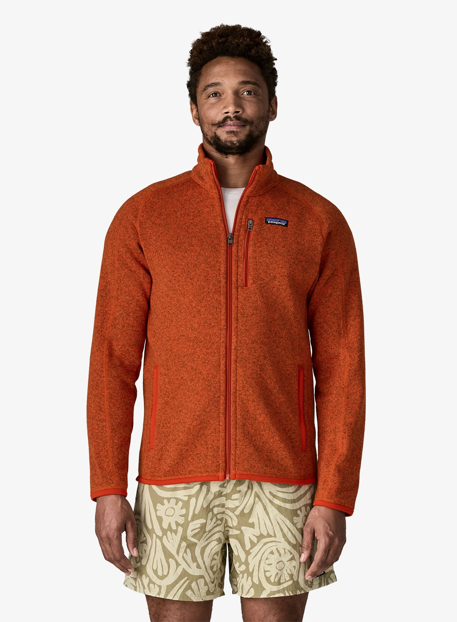 Flis Patagonia Better Sweater Jacket - coal orange